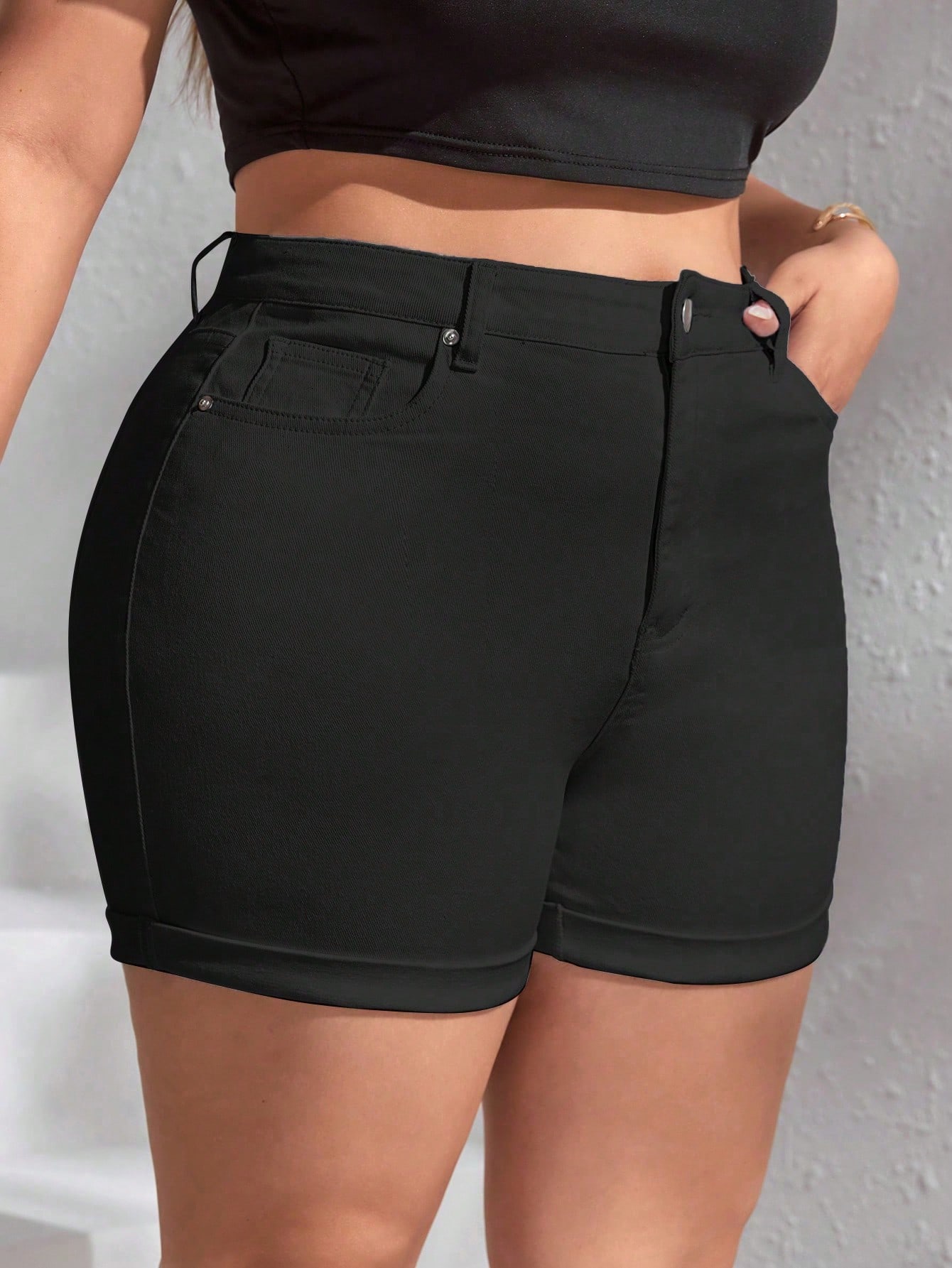 Plus Size Denim Shorts