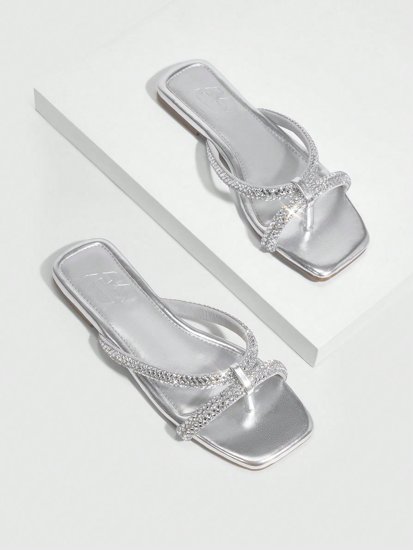 In Silver Women Slippers