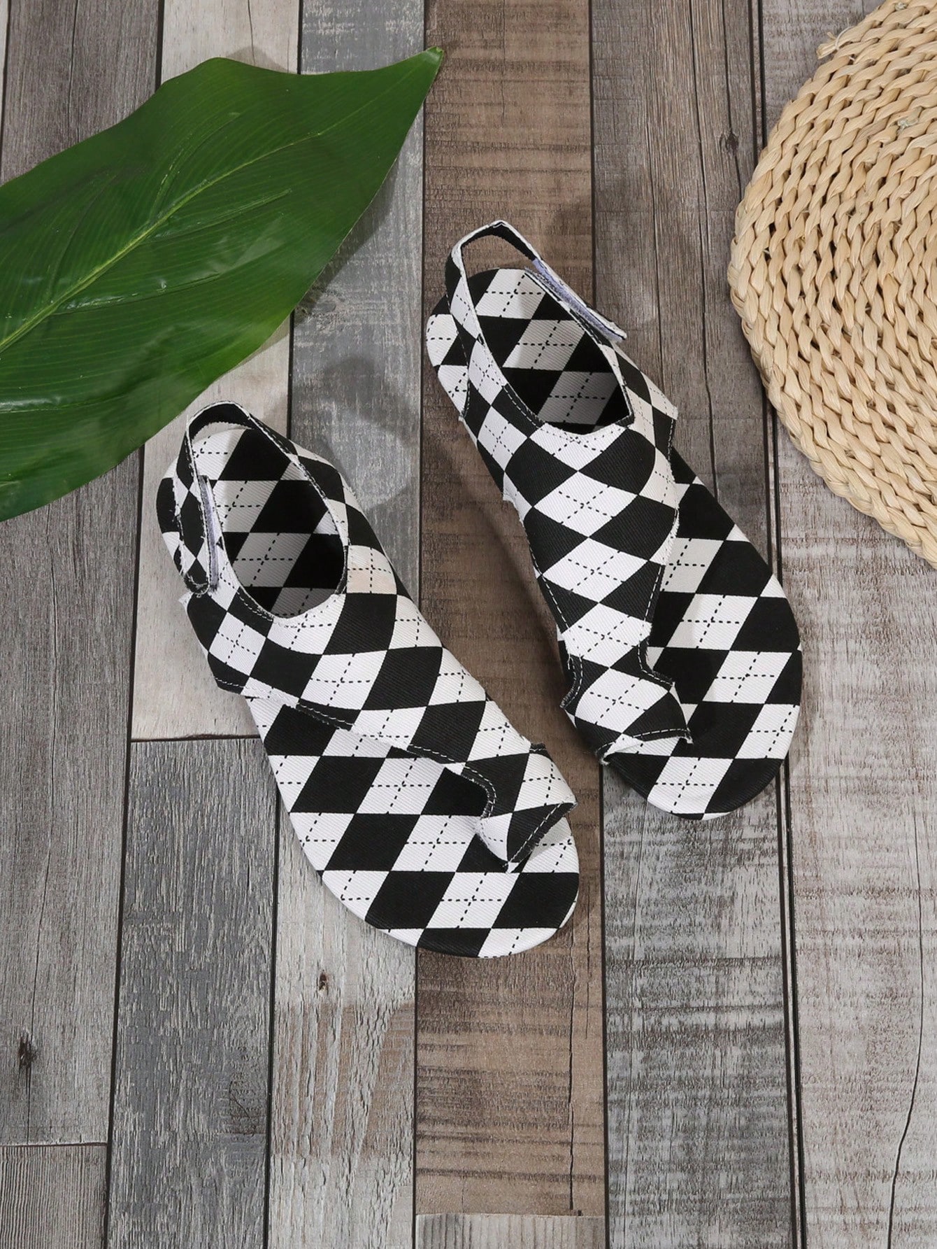 In Black and White Women Sandals