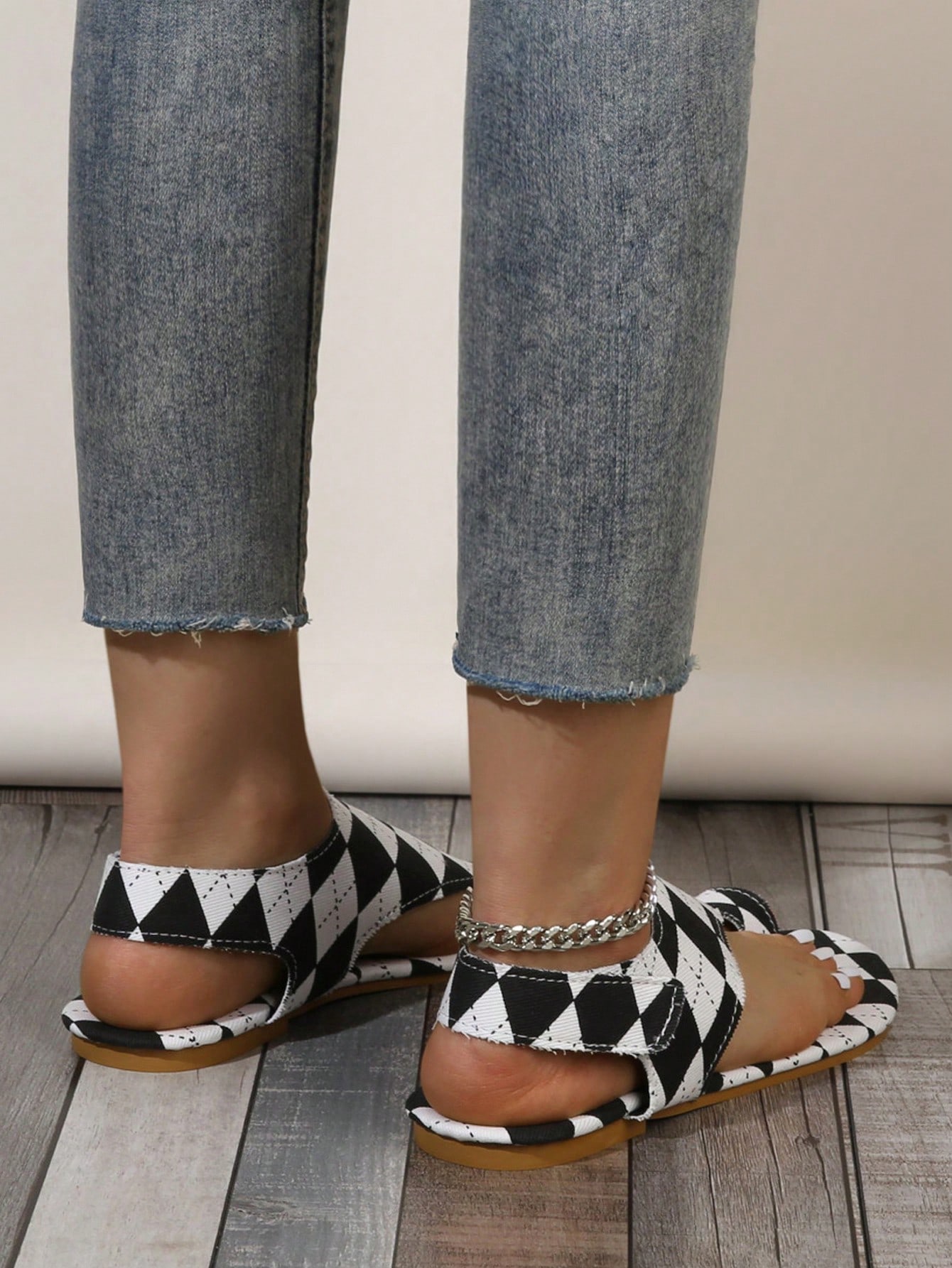 In Black and White Women Sandals