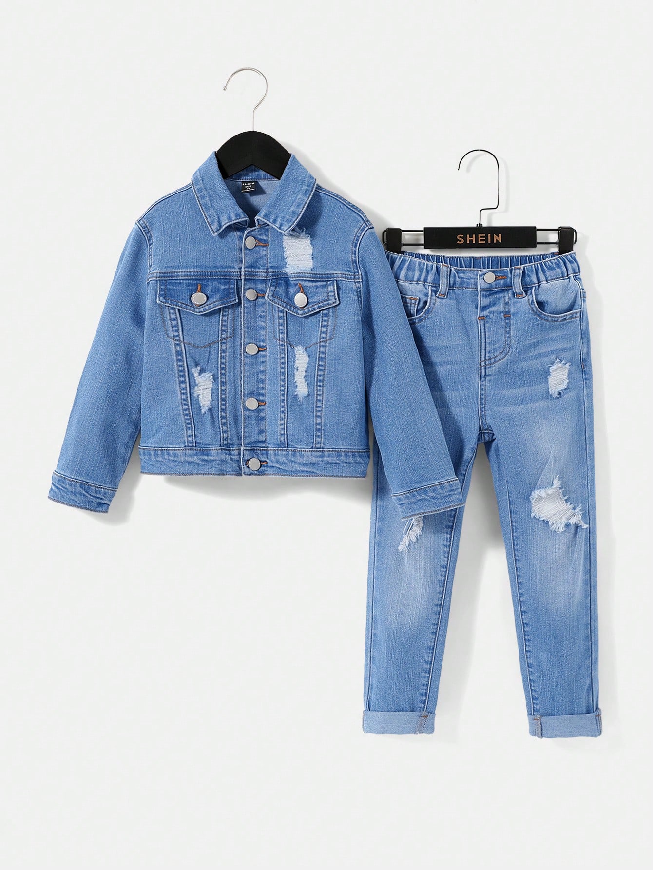 Young Boys Denim Two-piece Outfits