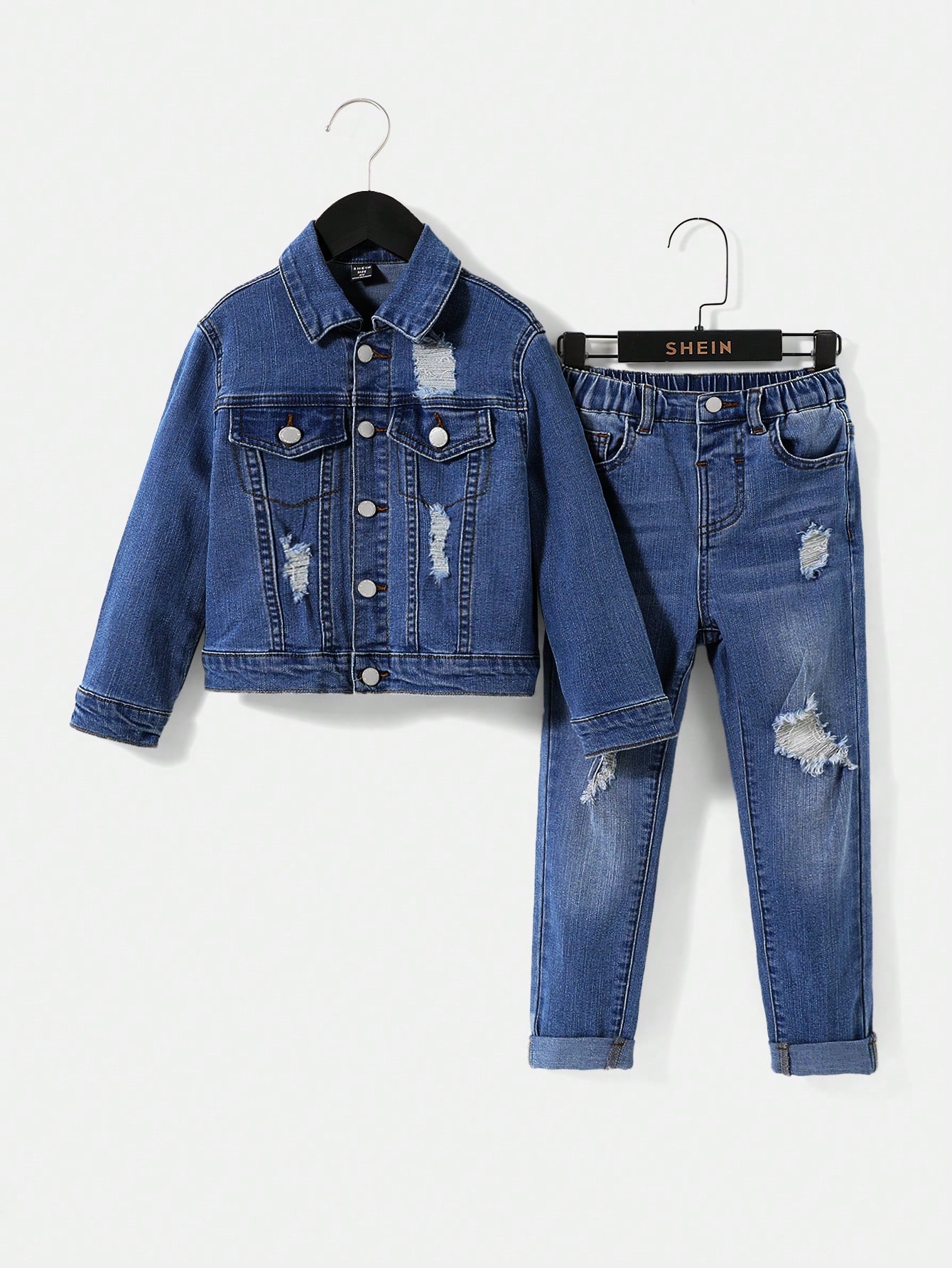 Young Boys Denim Two-piece Outfits