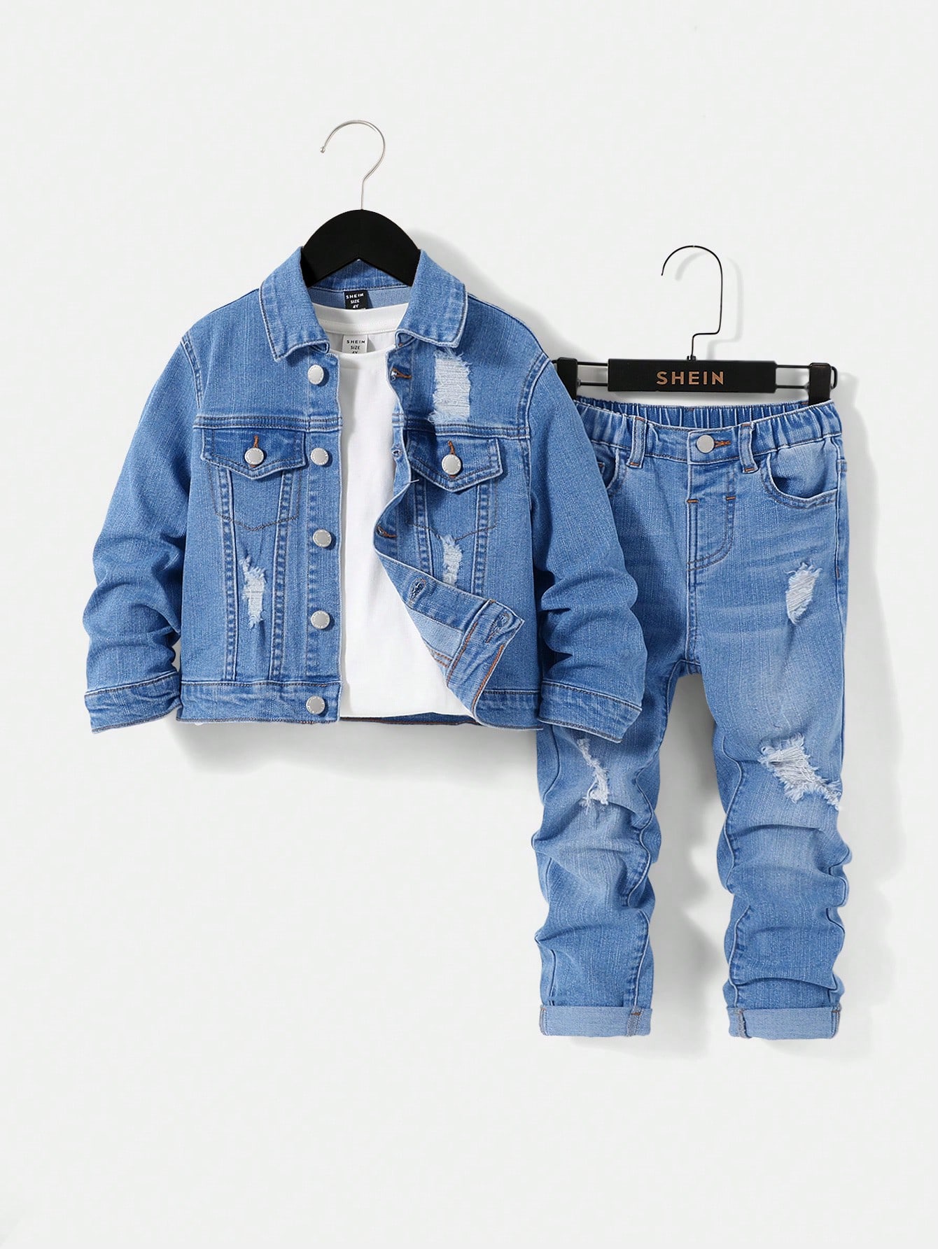 Young Boys Denim Two-piece Outfits