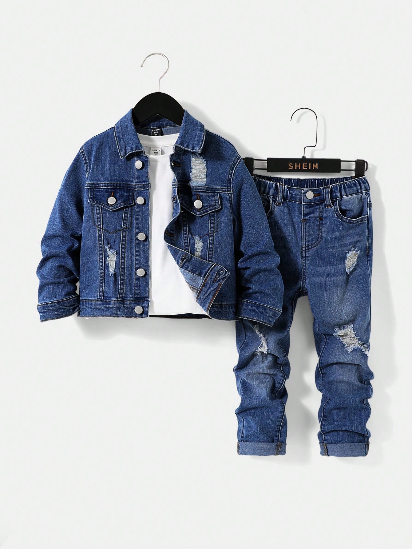 Young Boys Denim Two-piece Outfits