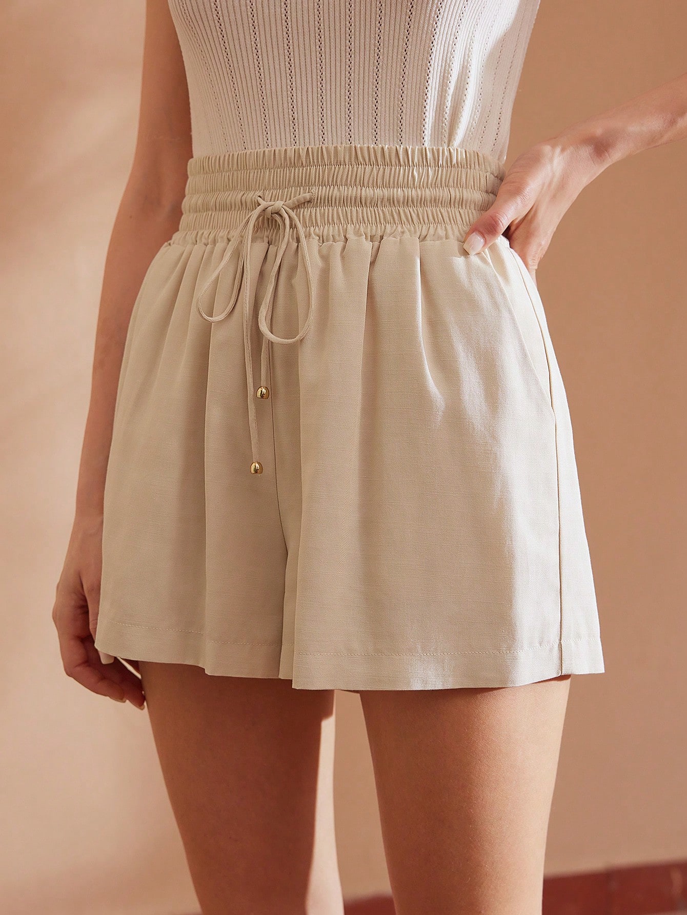 In Beige Women Shorts