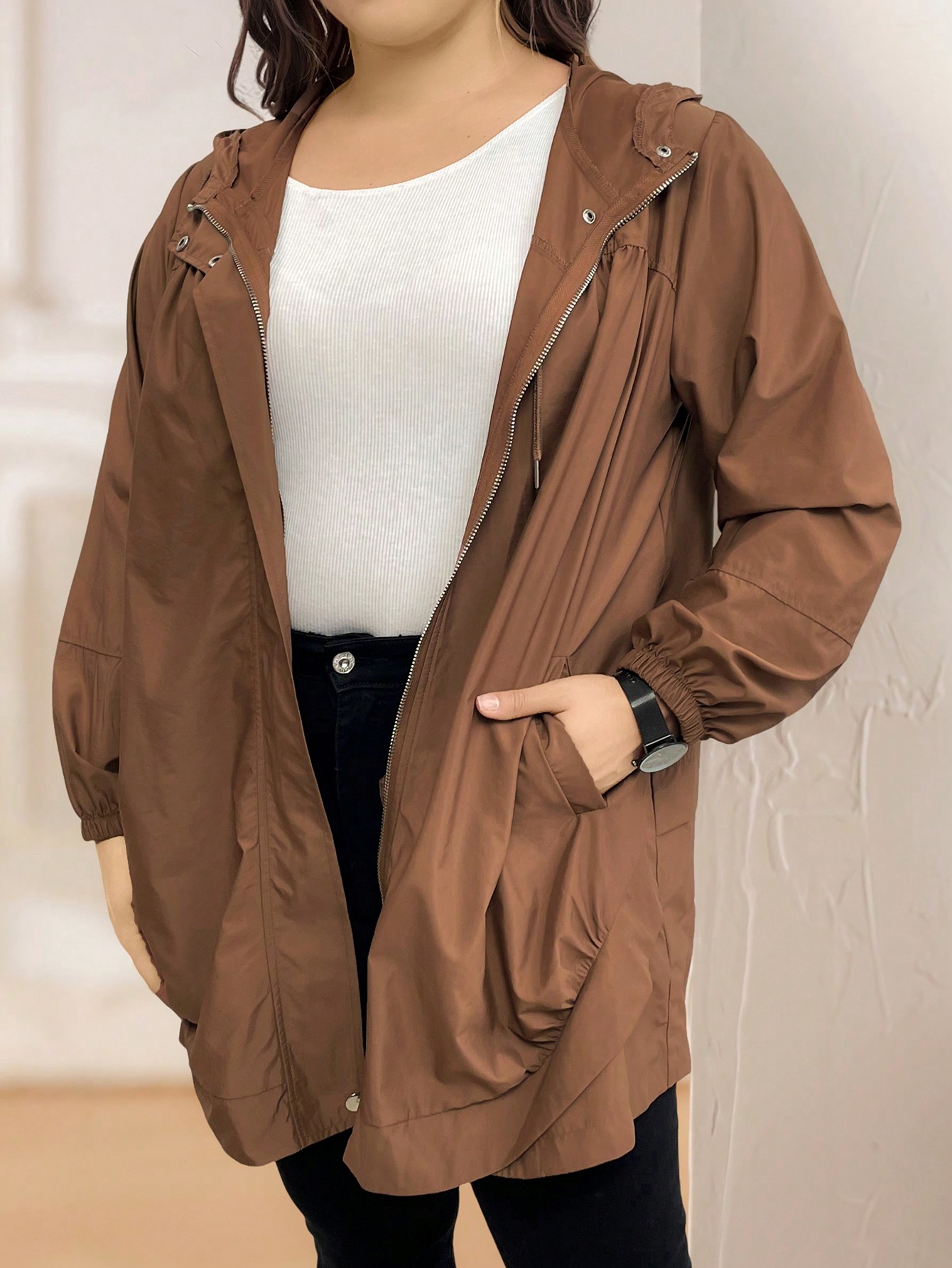 In Casual Plus Size Coats