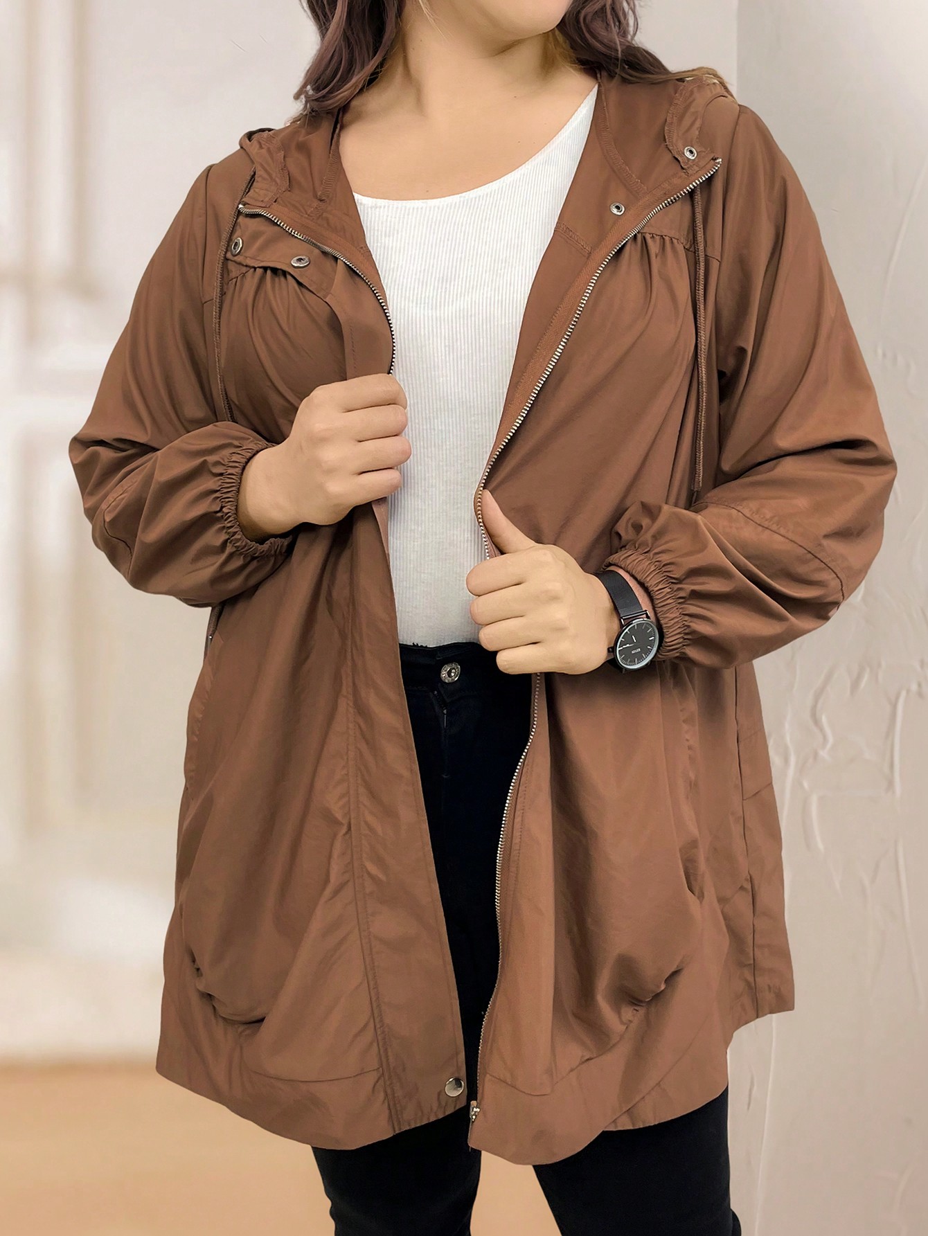 In Casual Plus Size Coats