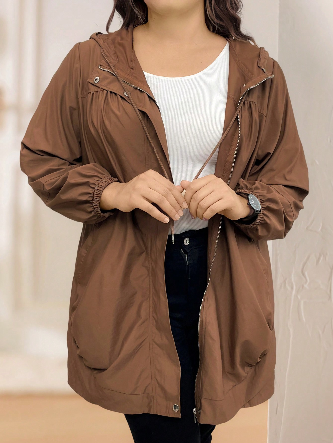 In Casual Plus Size Coats