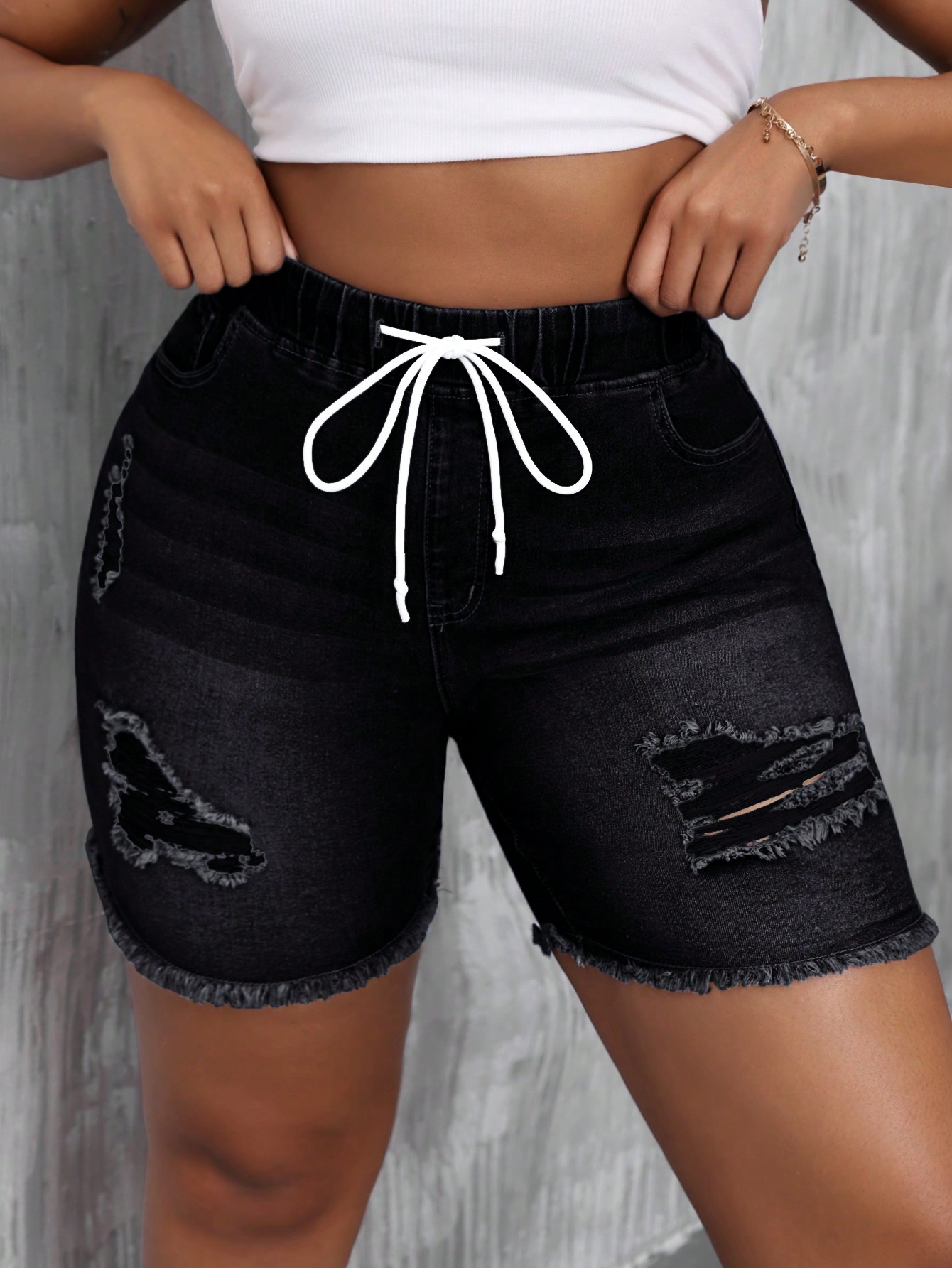 Plus Size Denim Shorts