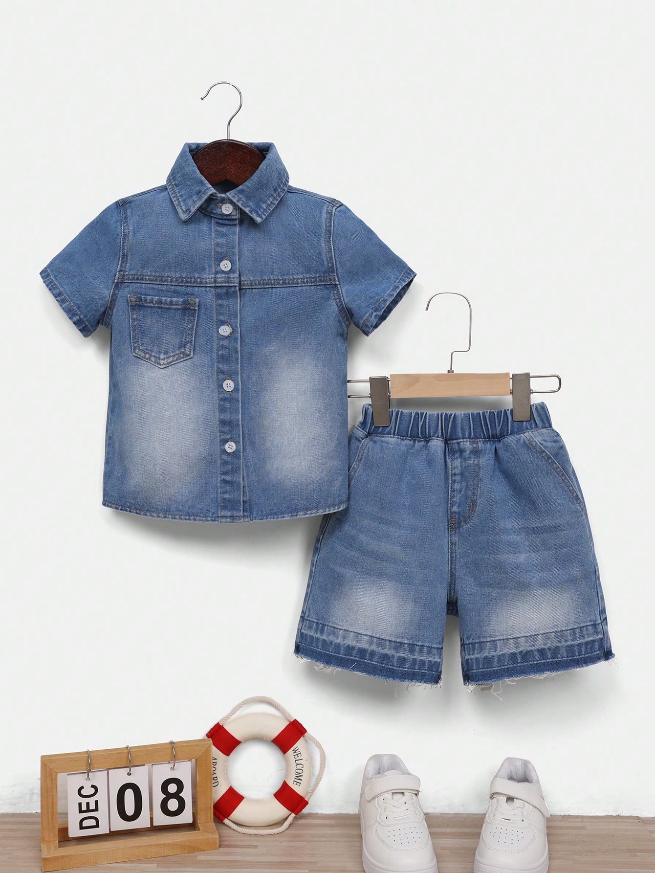 Young Boys Denim Two-piece Outfits