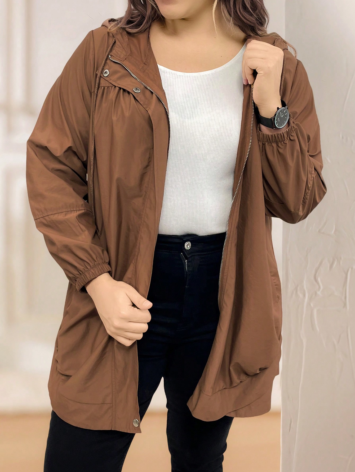 In Casual Plus Size Coats