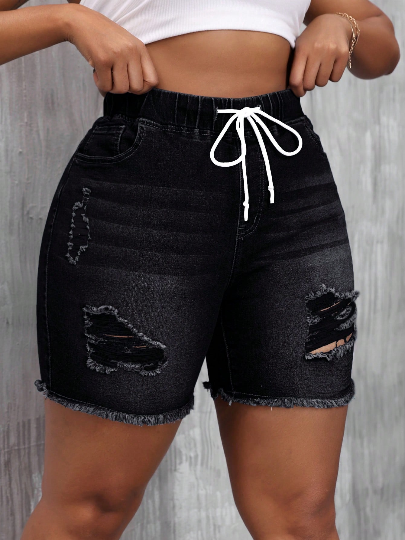 Plus Size Denim Shorts