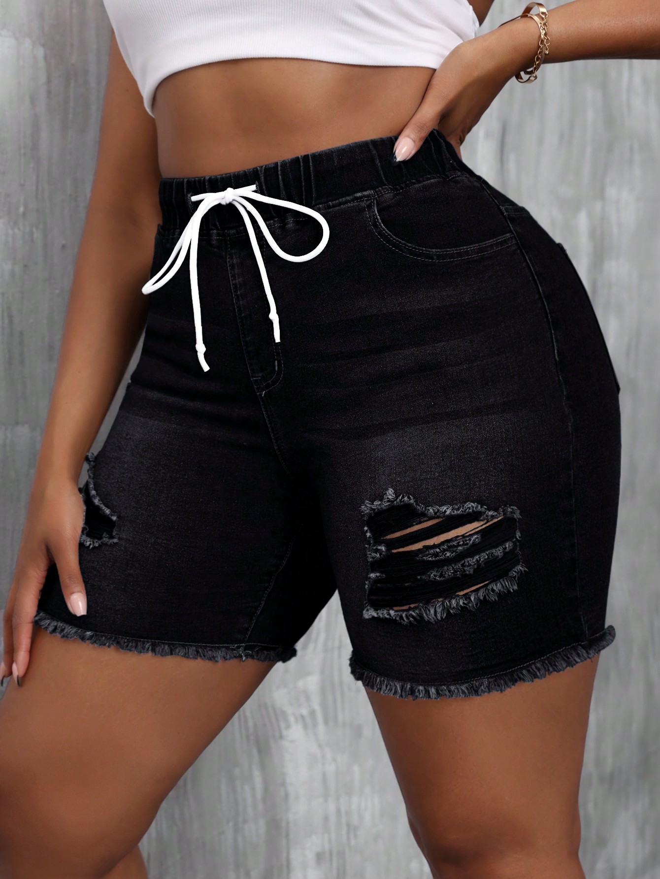 Plus Size Denim Shorts