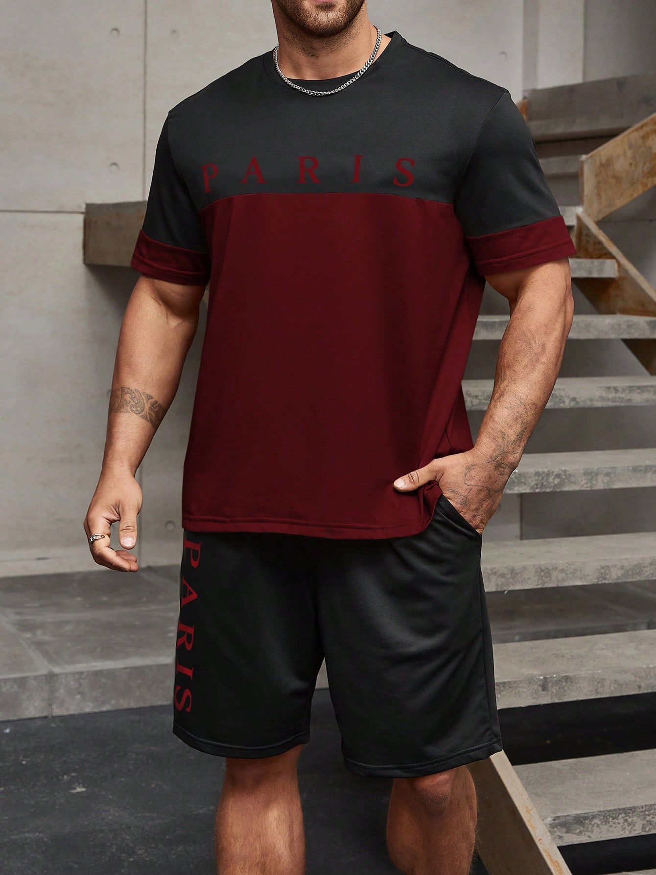 Men Plus Size T-Shirt Co-ords