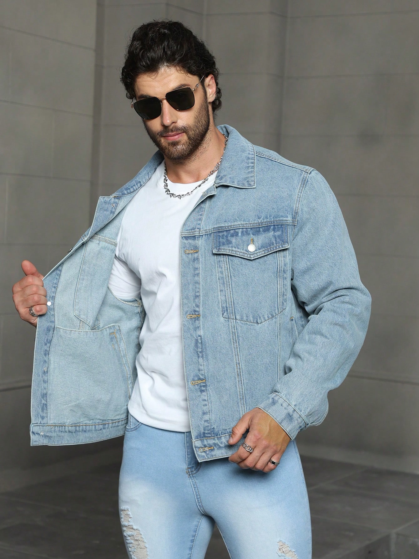 Men Plus Size Denim Jackets