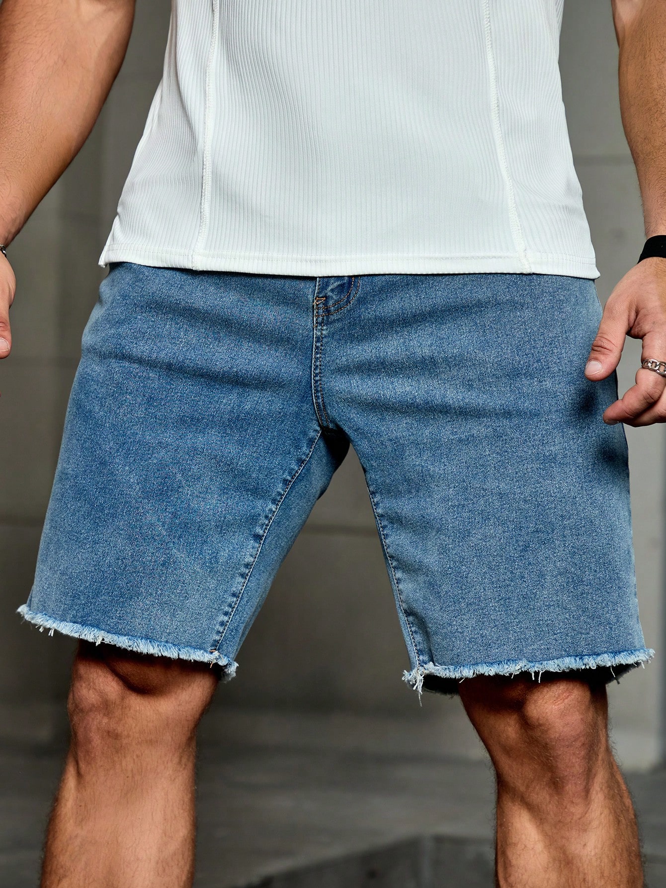 Men Plus Size Denim Shorts