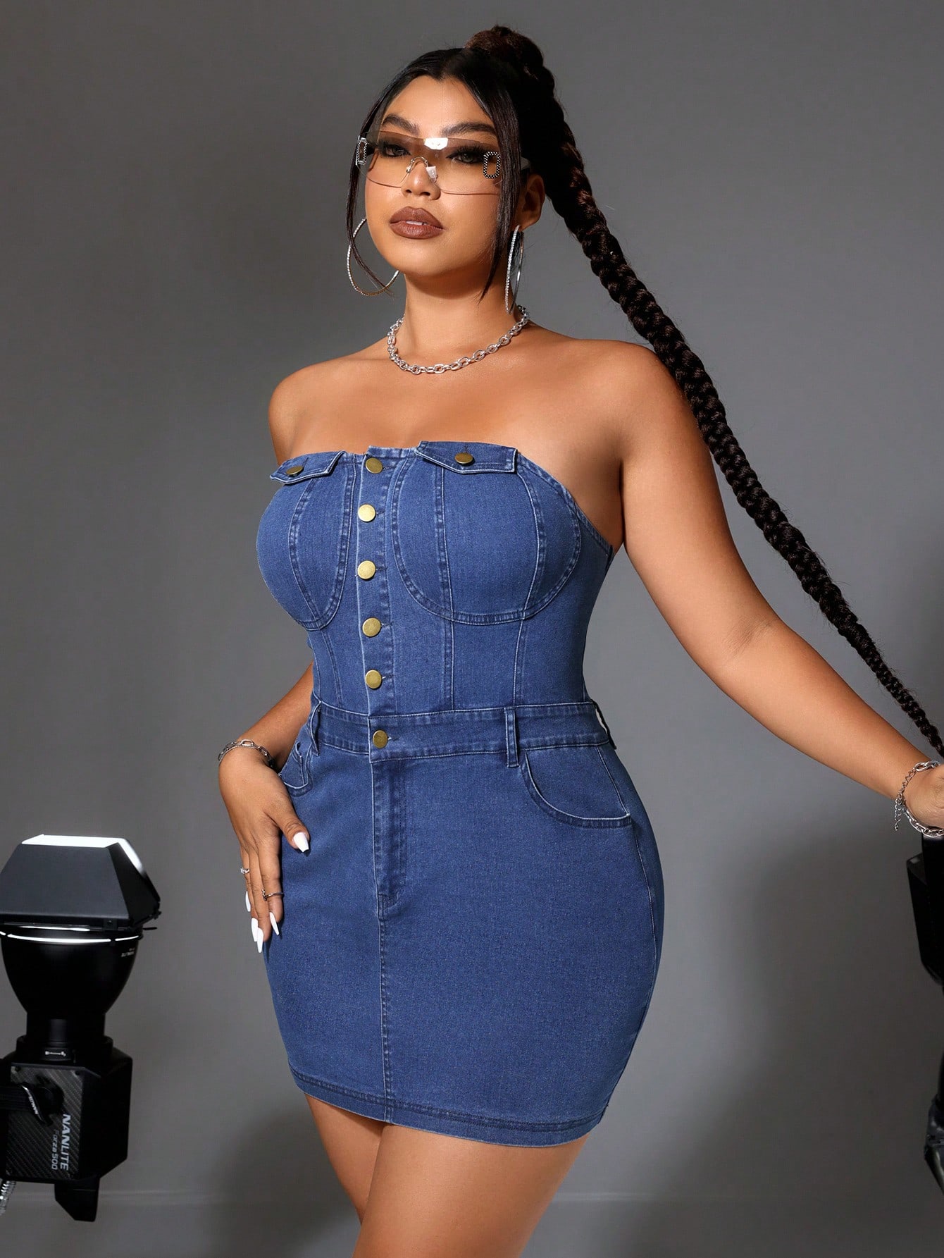 In Sexy Plus Size Denim Dresses