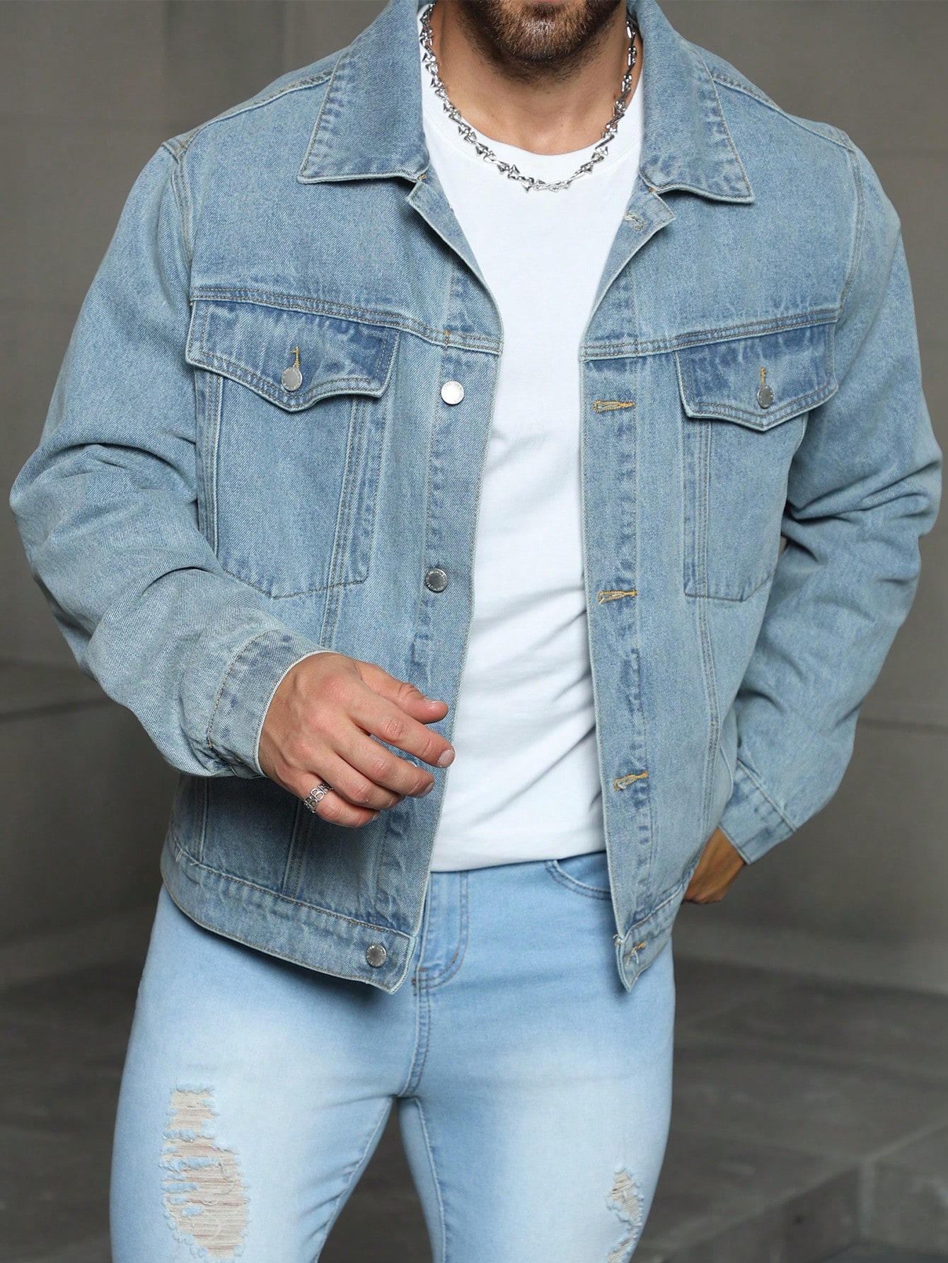 Men Plus Size Denim Jackets