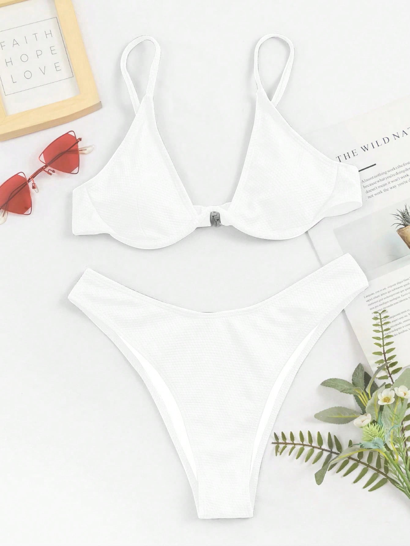 In White Women Bikini Sets