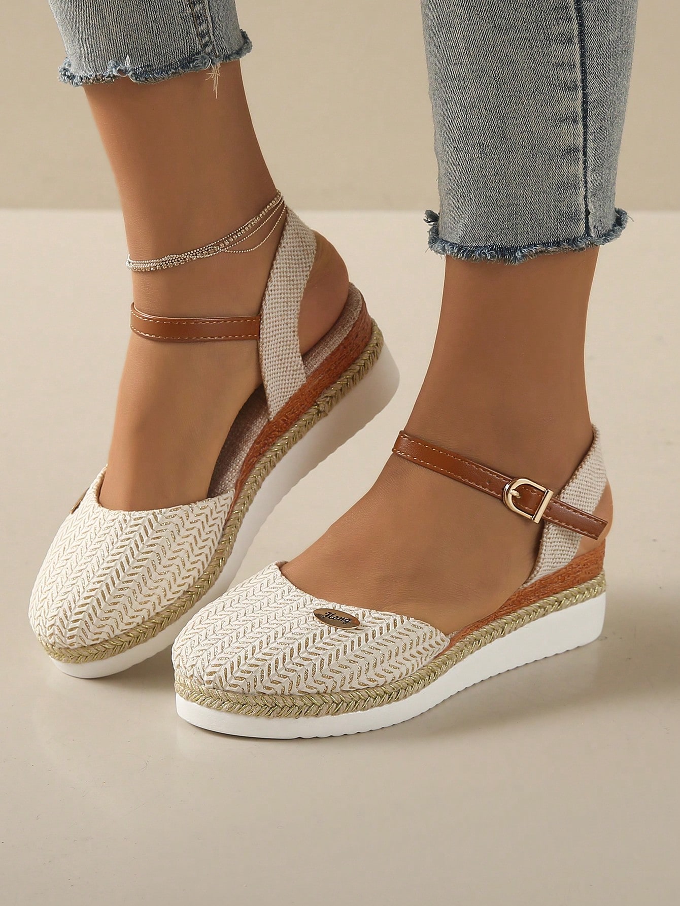 In Beige Women Wedges & Flatform