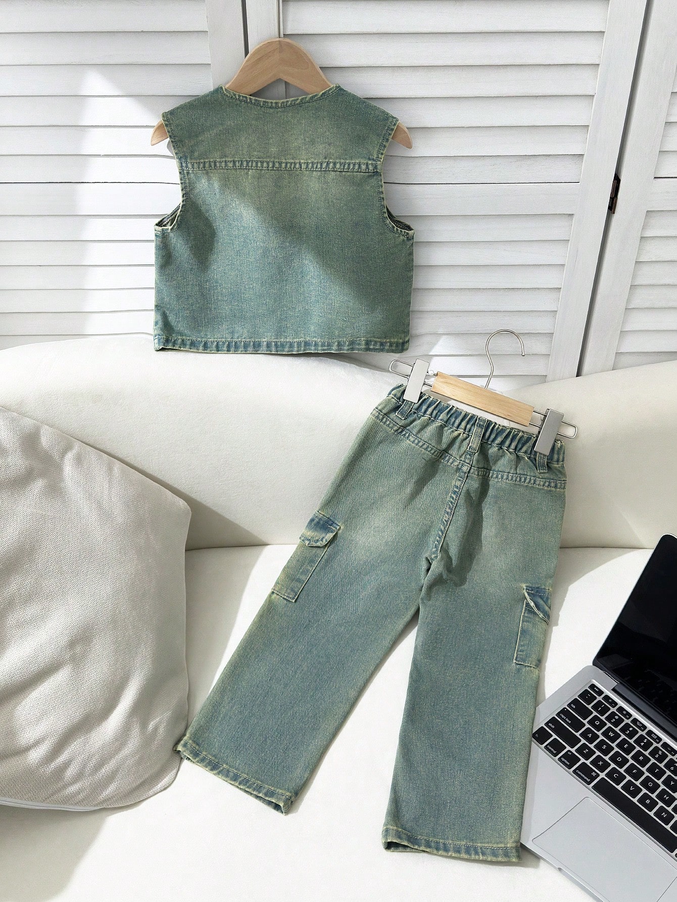 Young Boys Denim Two-piece Outfits