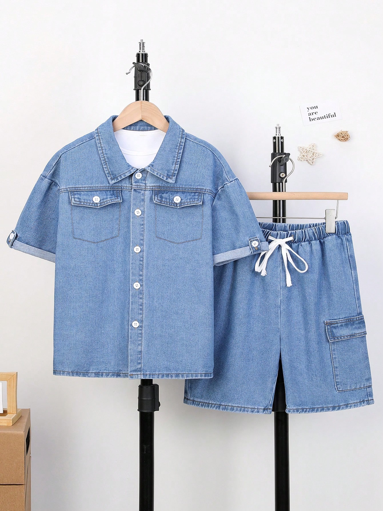 Tween Boys Denim Two-piece Outfits