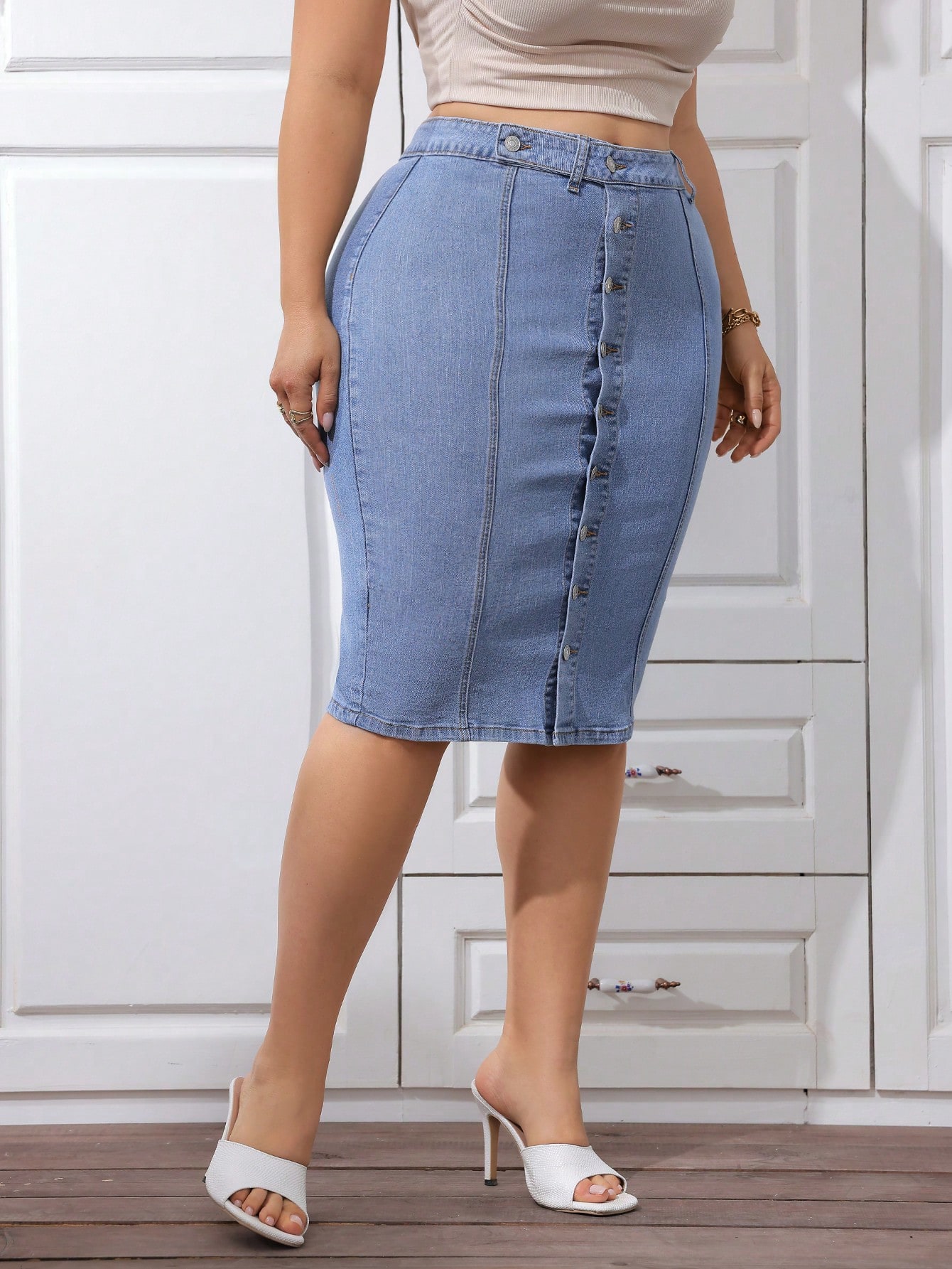 Plus Size Denim Skirts