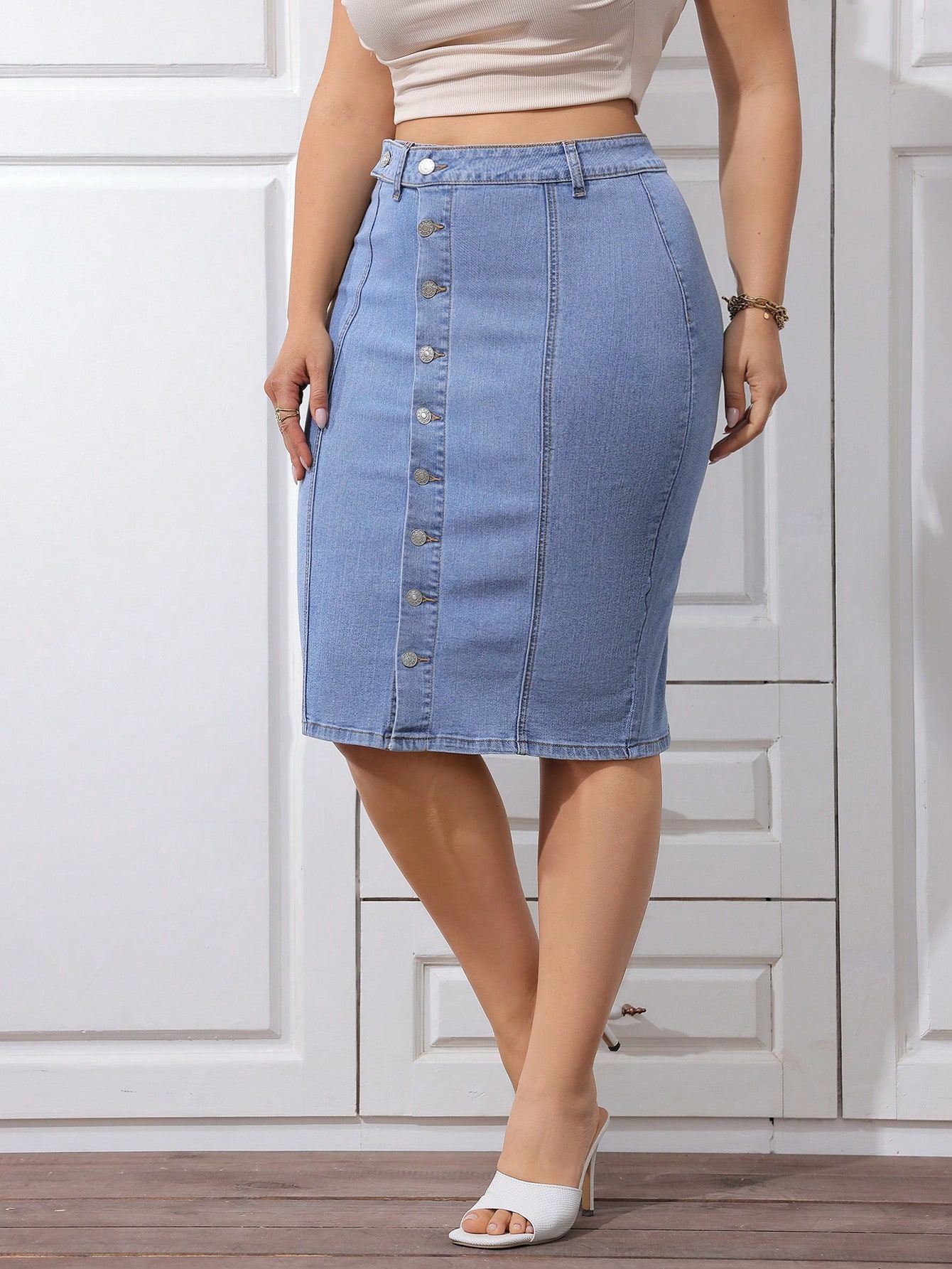 Plus Size Denim Skirts