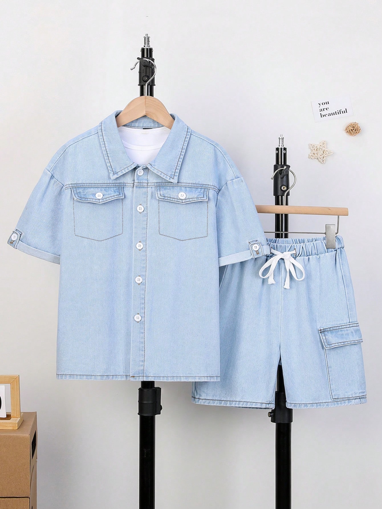 Tween Boys Denim Two-piece Outfits