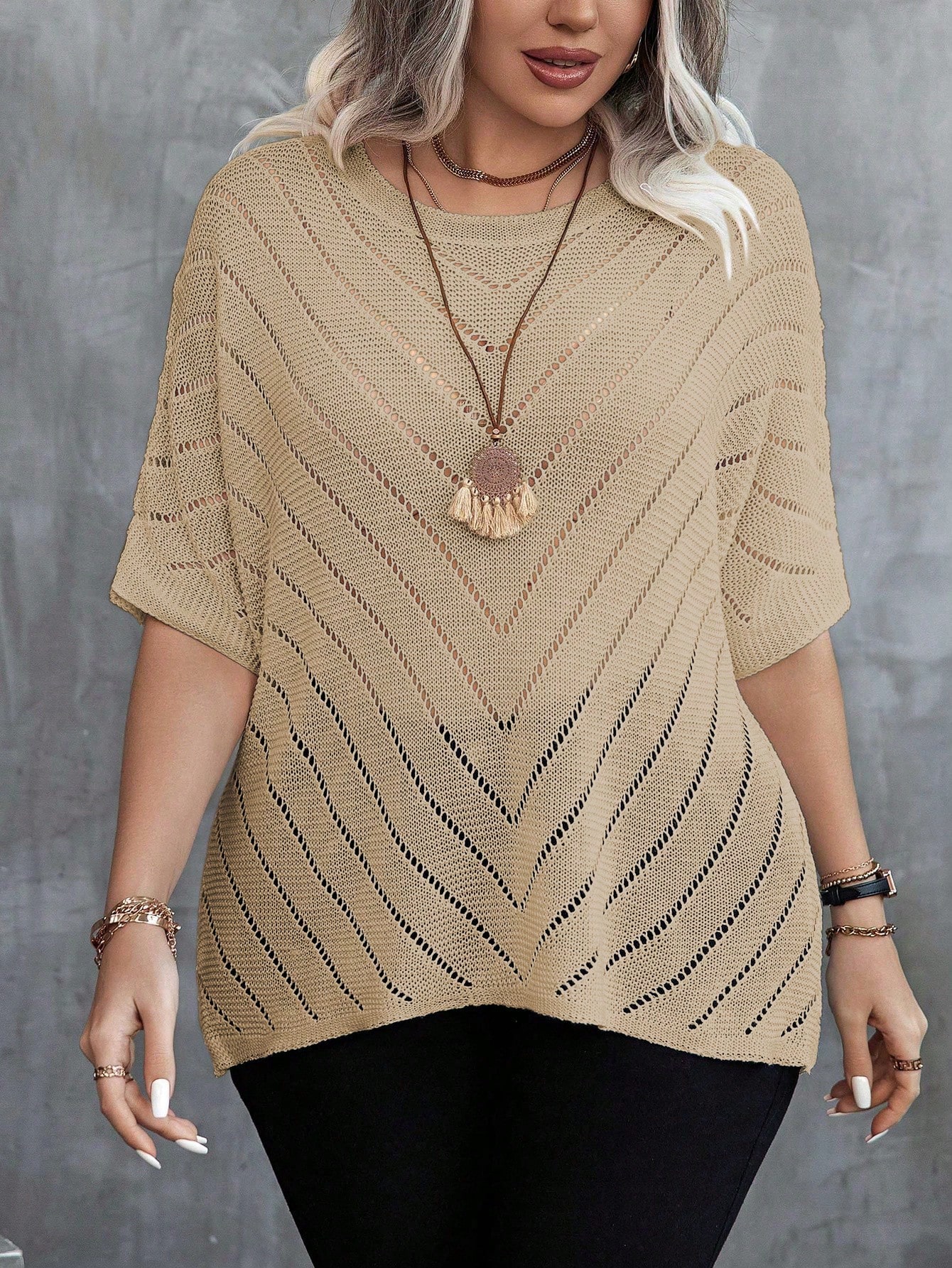 In Casual Plus Size Knit Tops