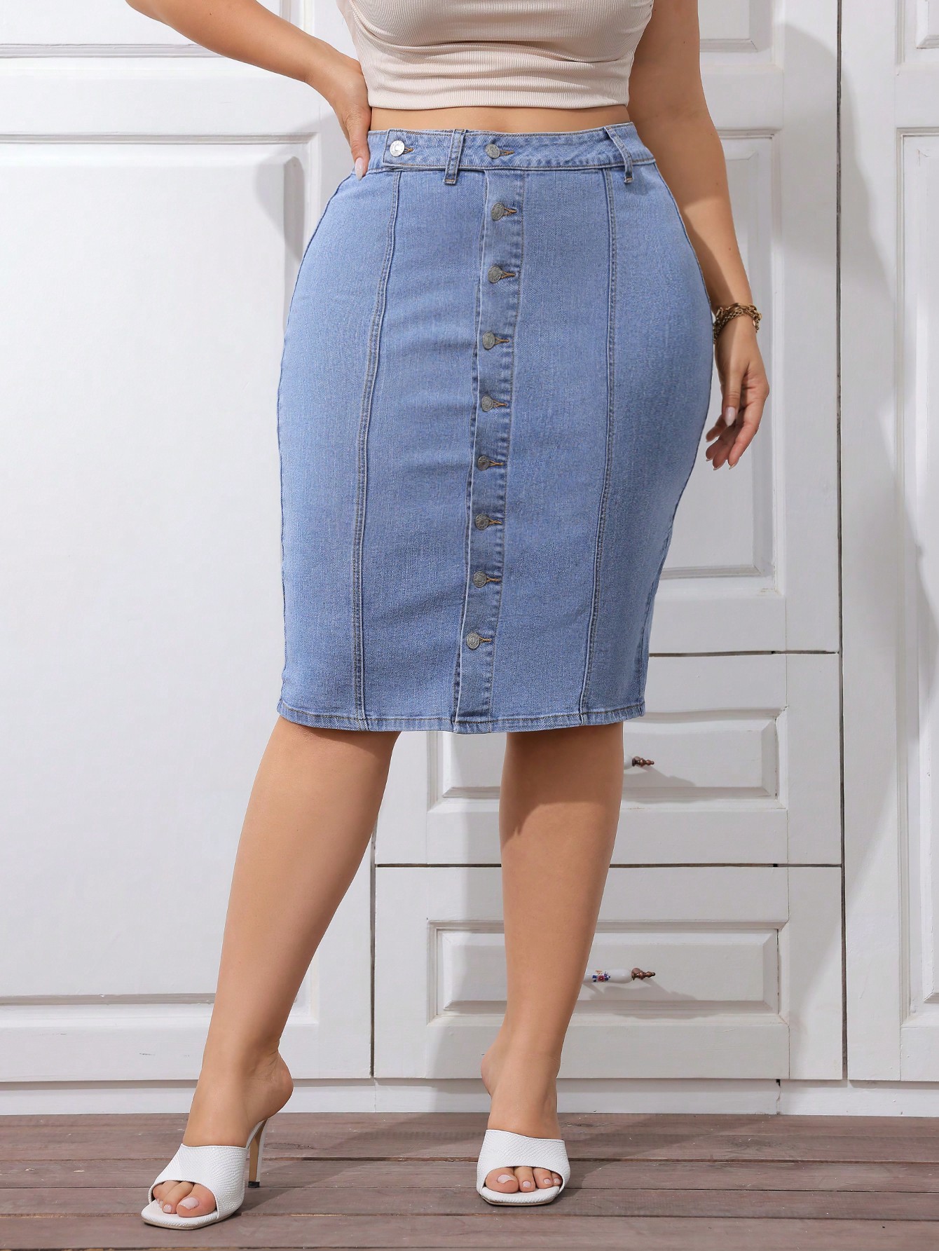 Plus Size Denim Skirts