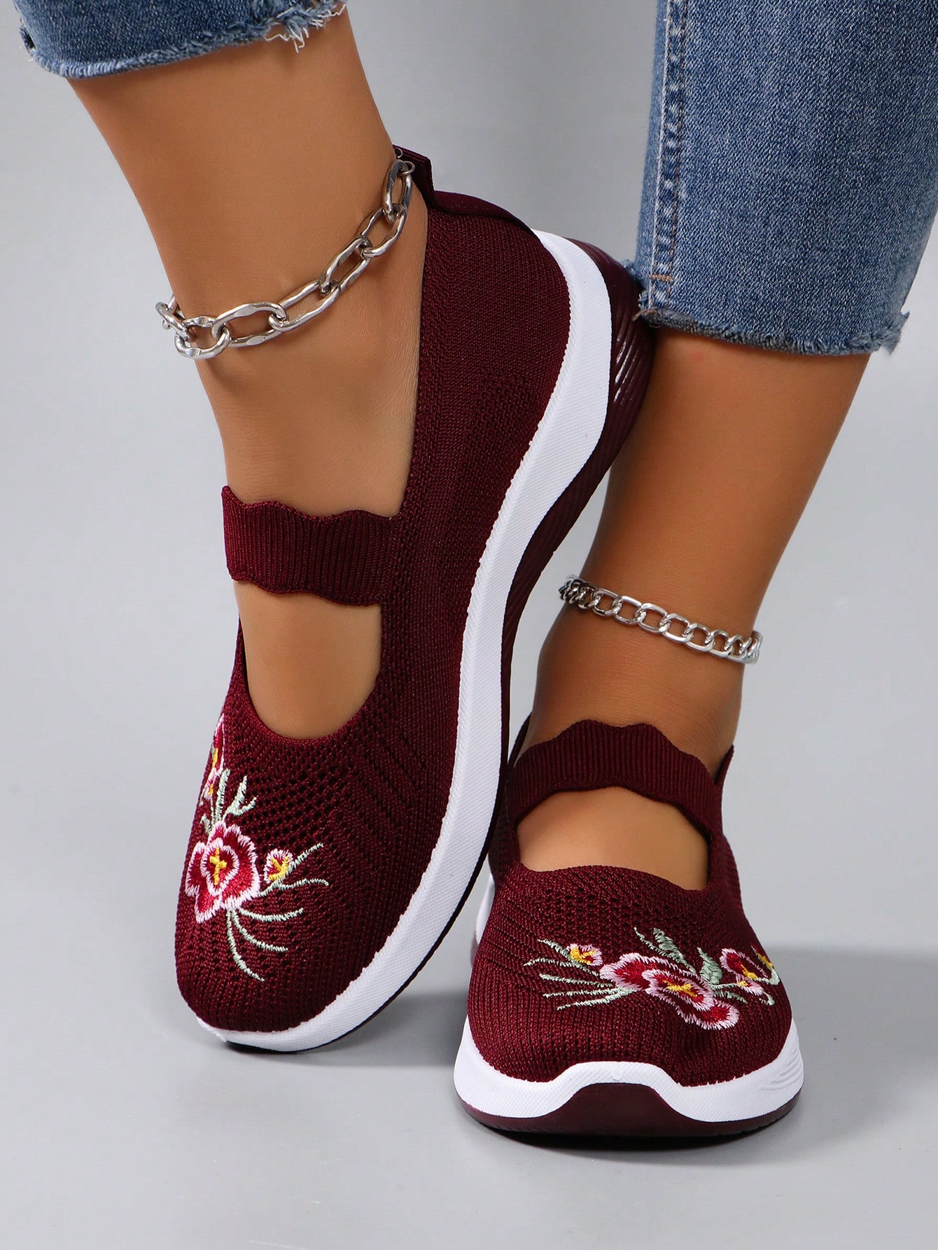 In Burgundy Women Shoes