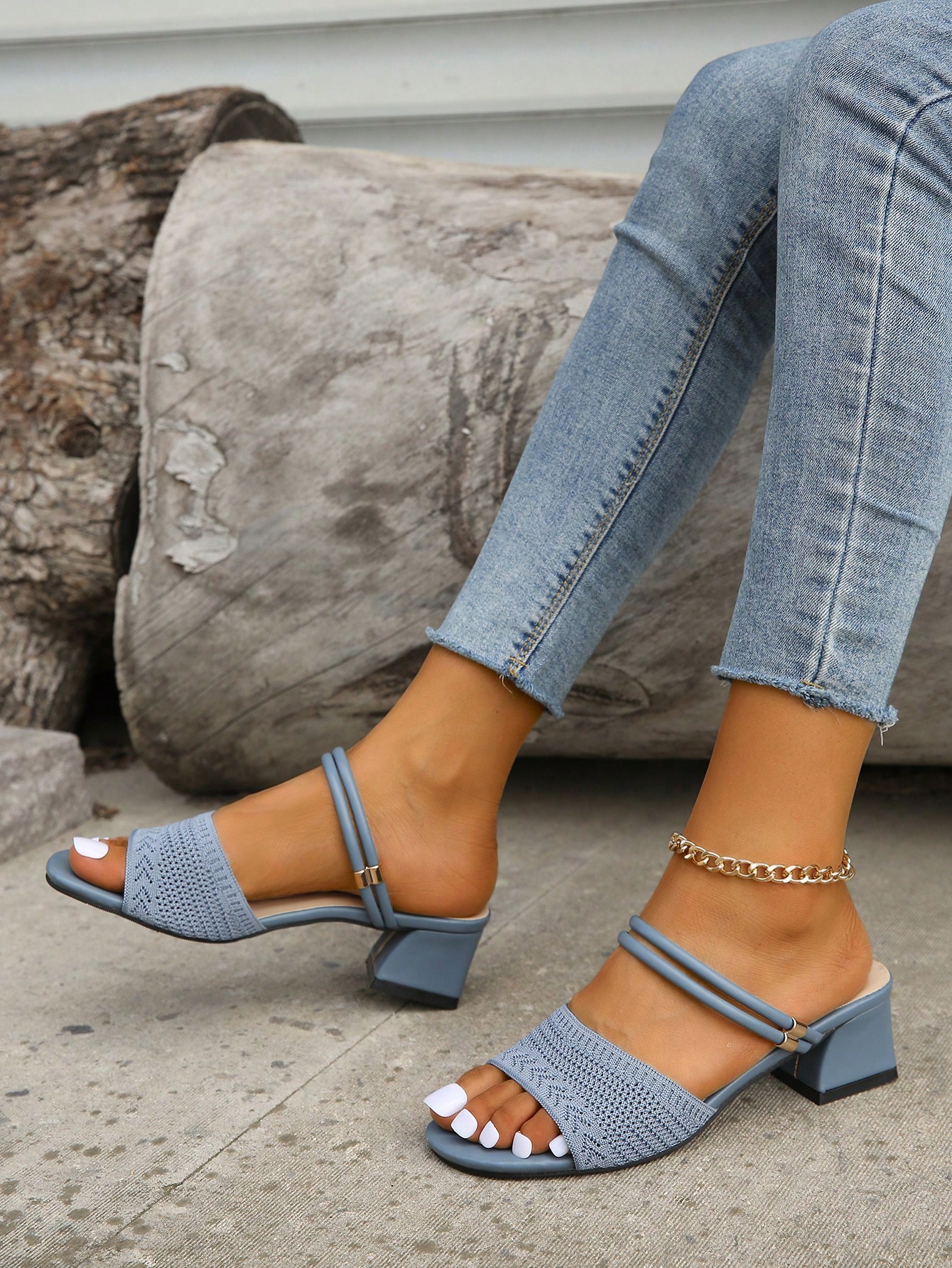 In Blue Women Heeled Sandals