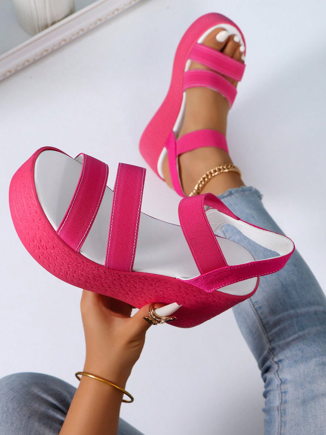 In Hot Pink Women Platforms & Wedge Sandals