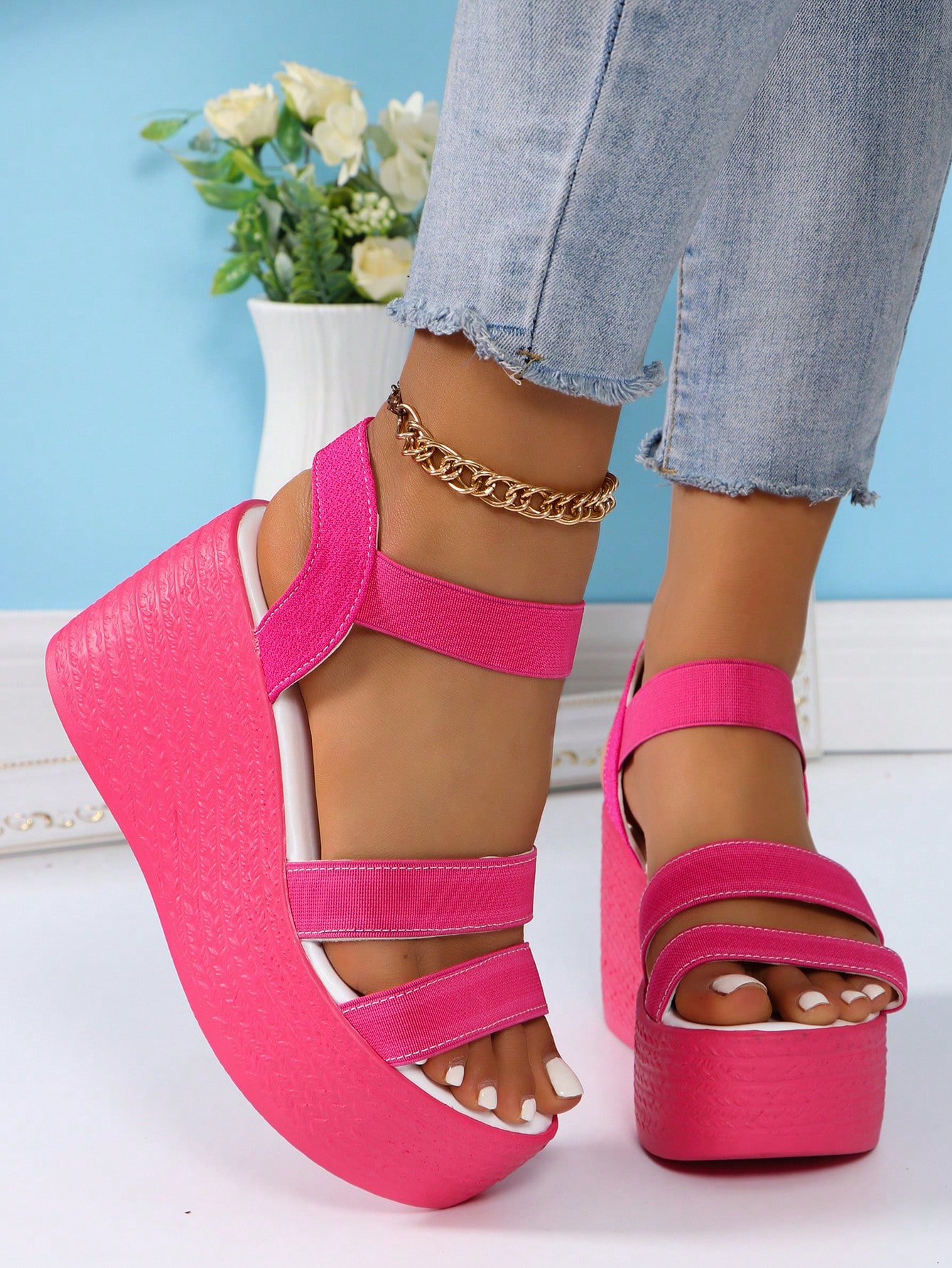 In Hot Pink Women Platforms & Wedge Sandals