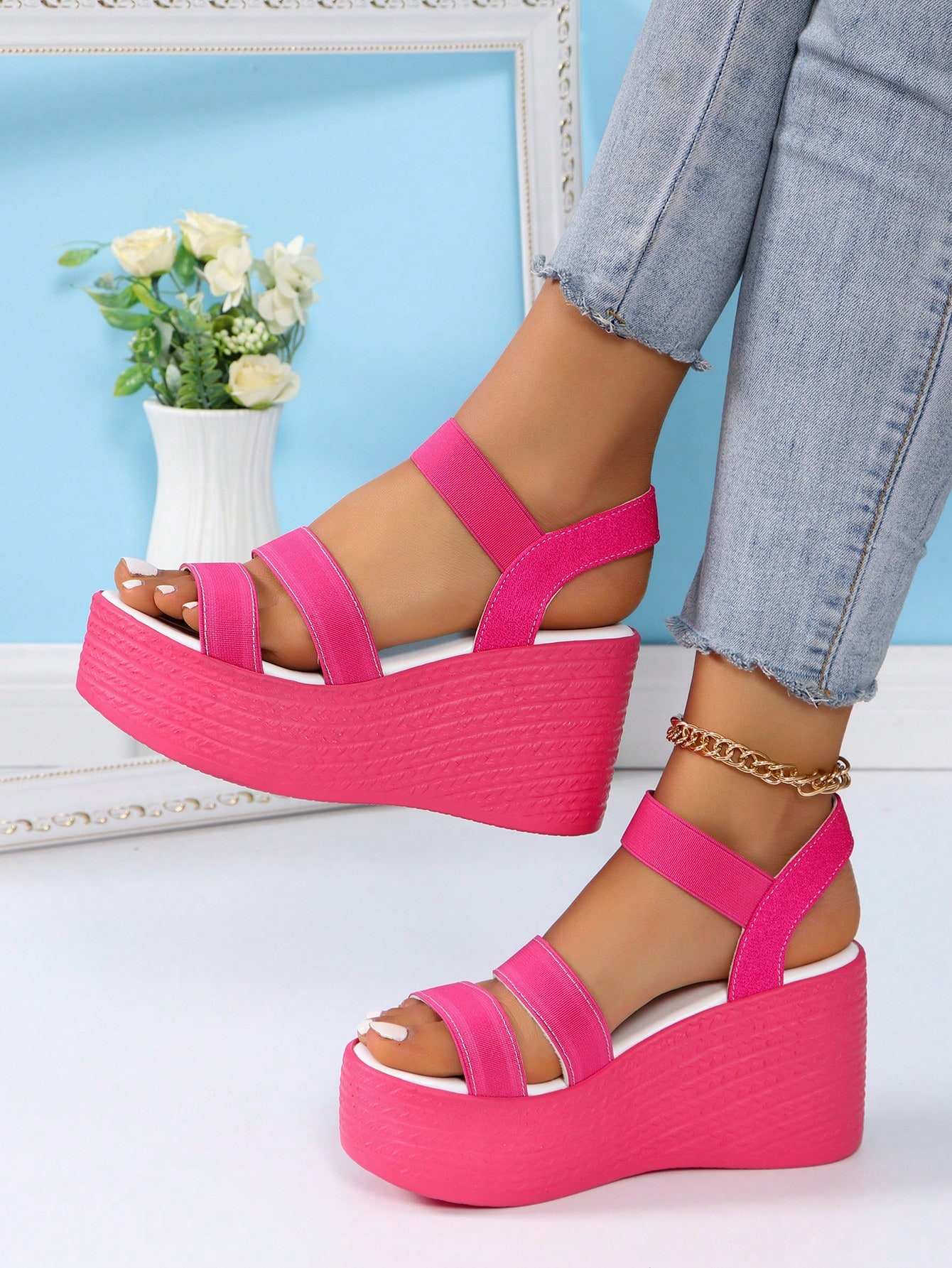 In Hot Pink Women Platforms & Wedge Sandals