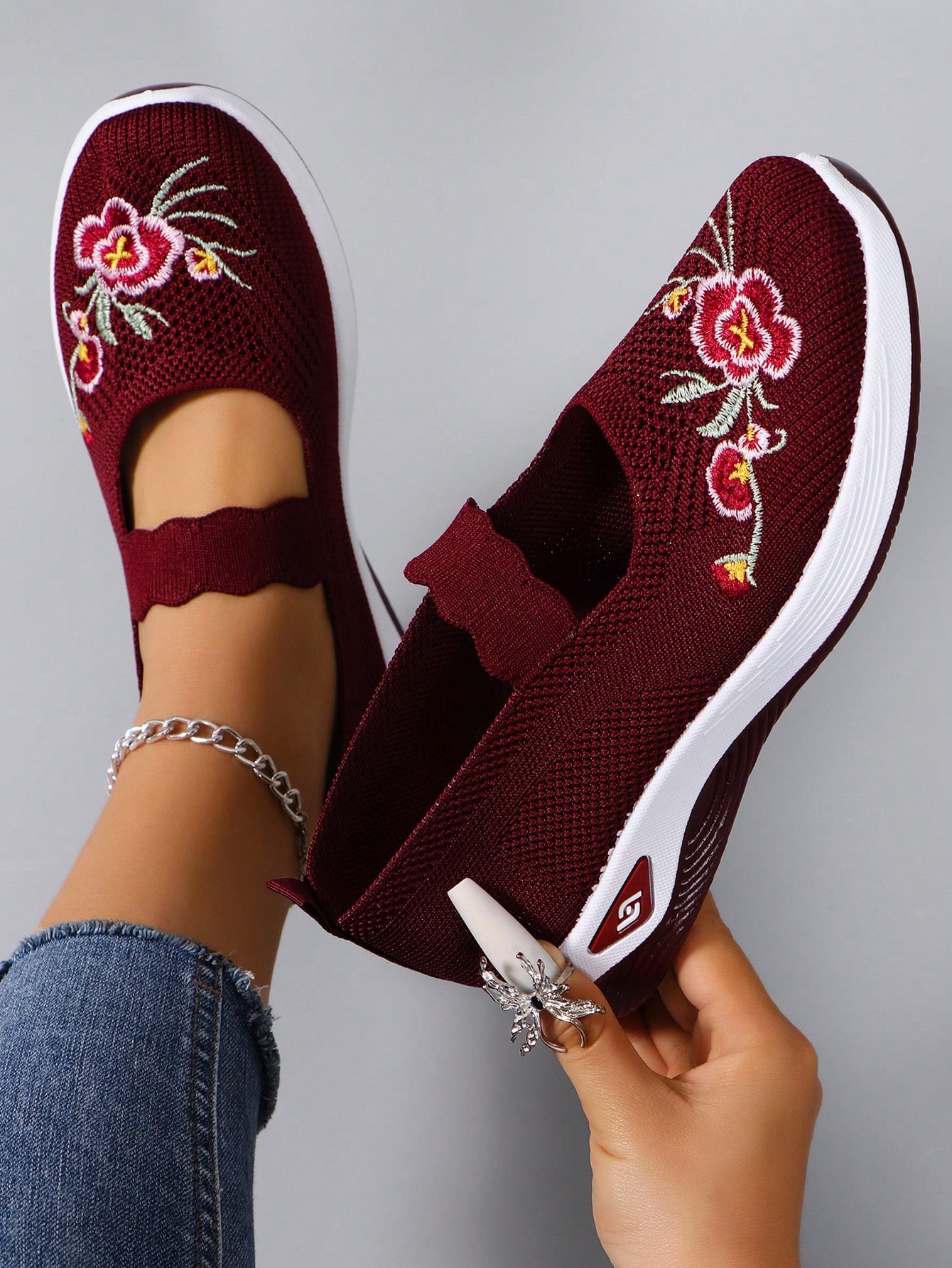 In Burgundy Women Shoes