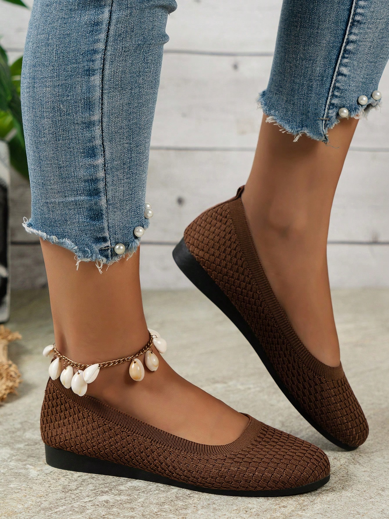 In Coffee Brown Women Flats