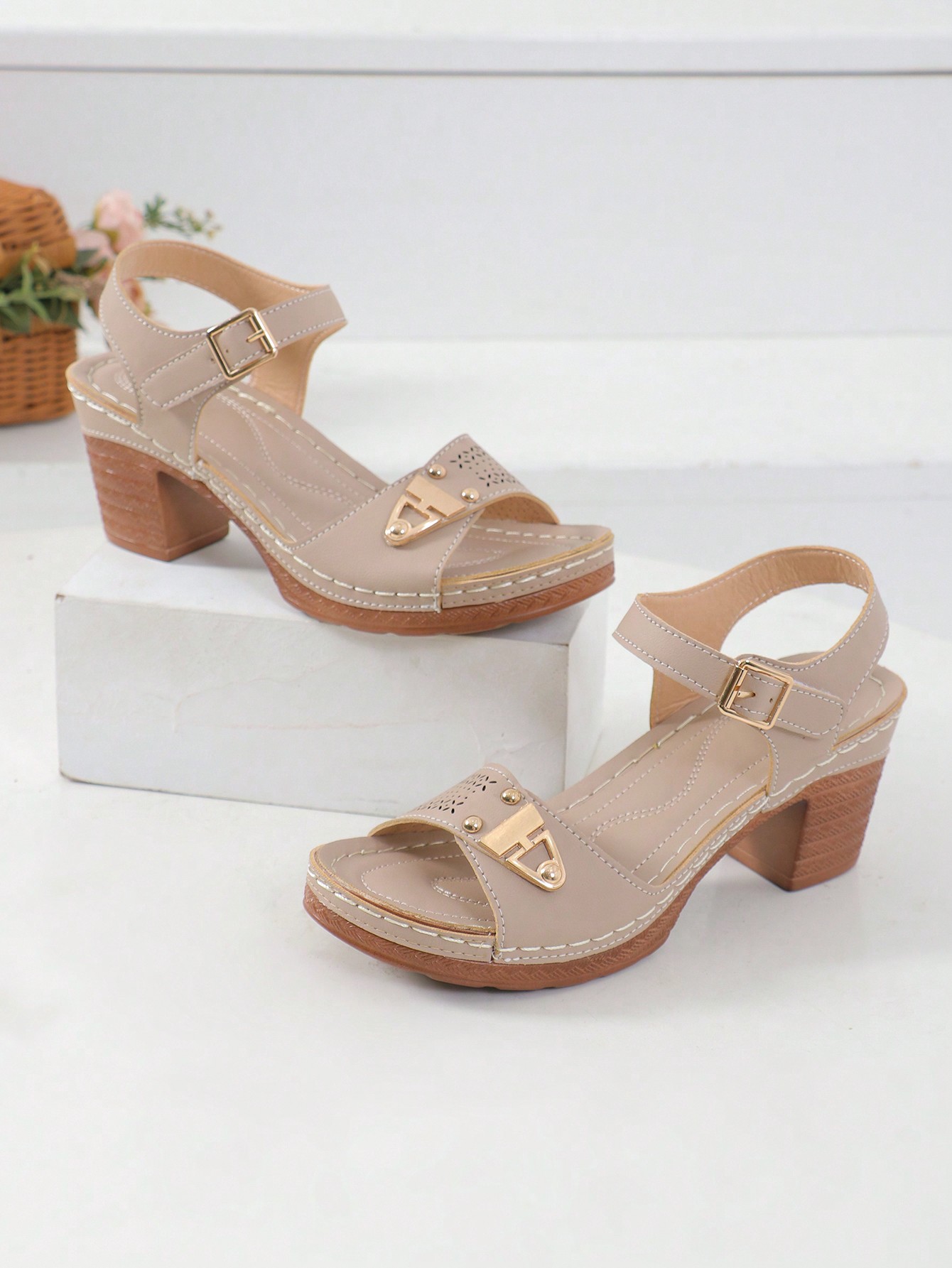 In Apricot Women Heeled Sandals