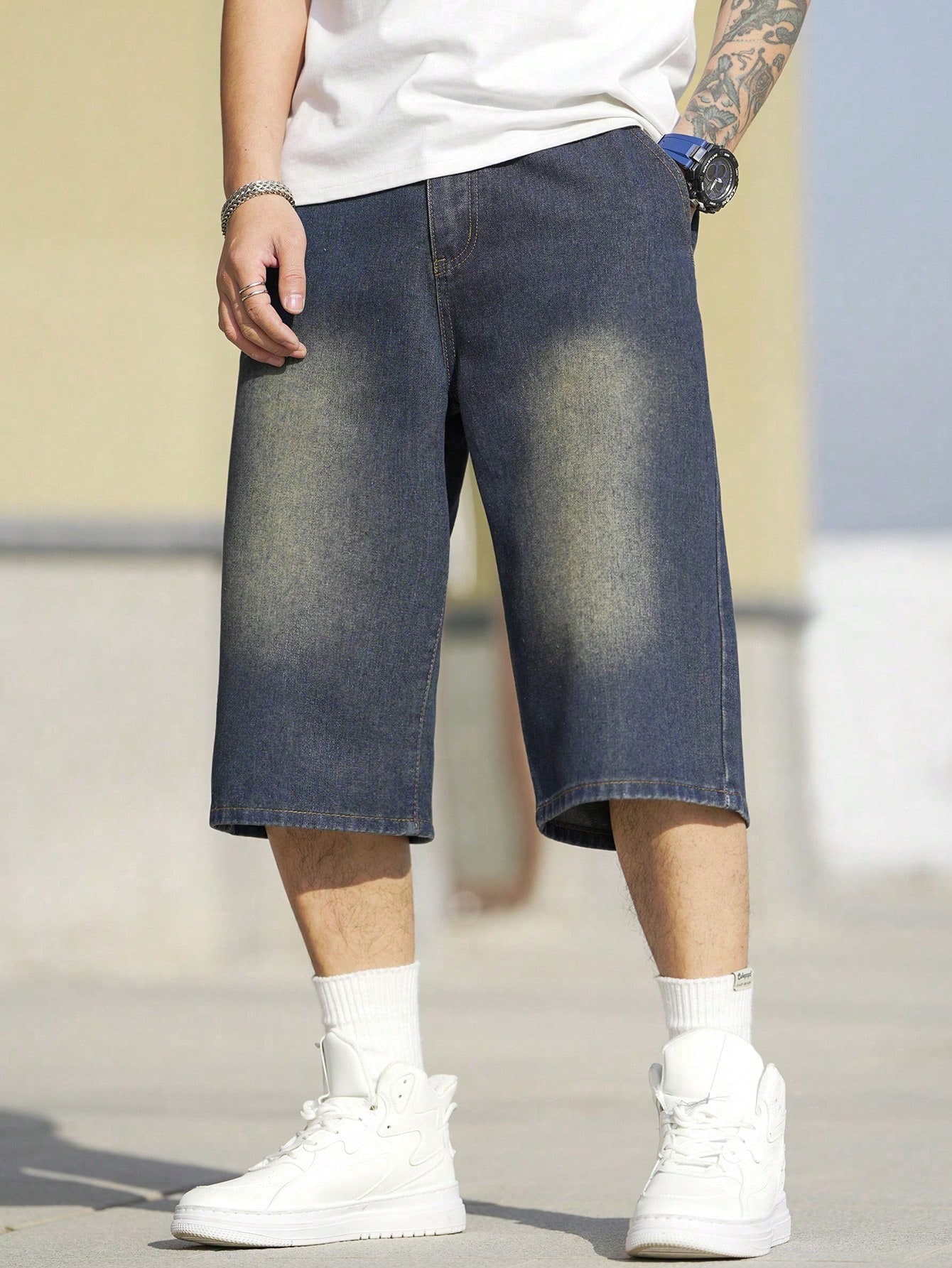 Men Plus Size Denim Shorts