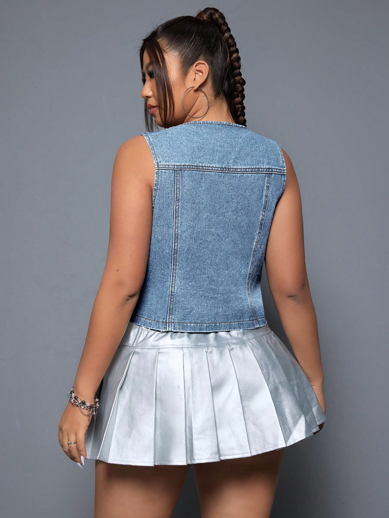 In Blue Plus Size Denim Tops