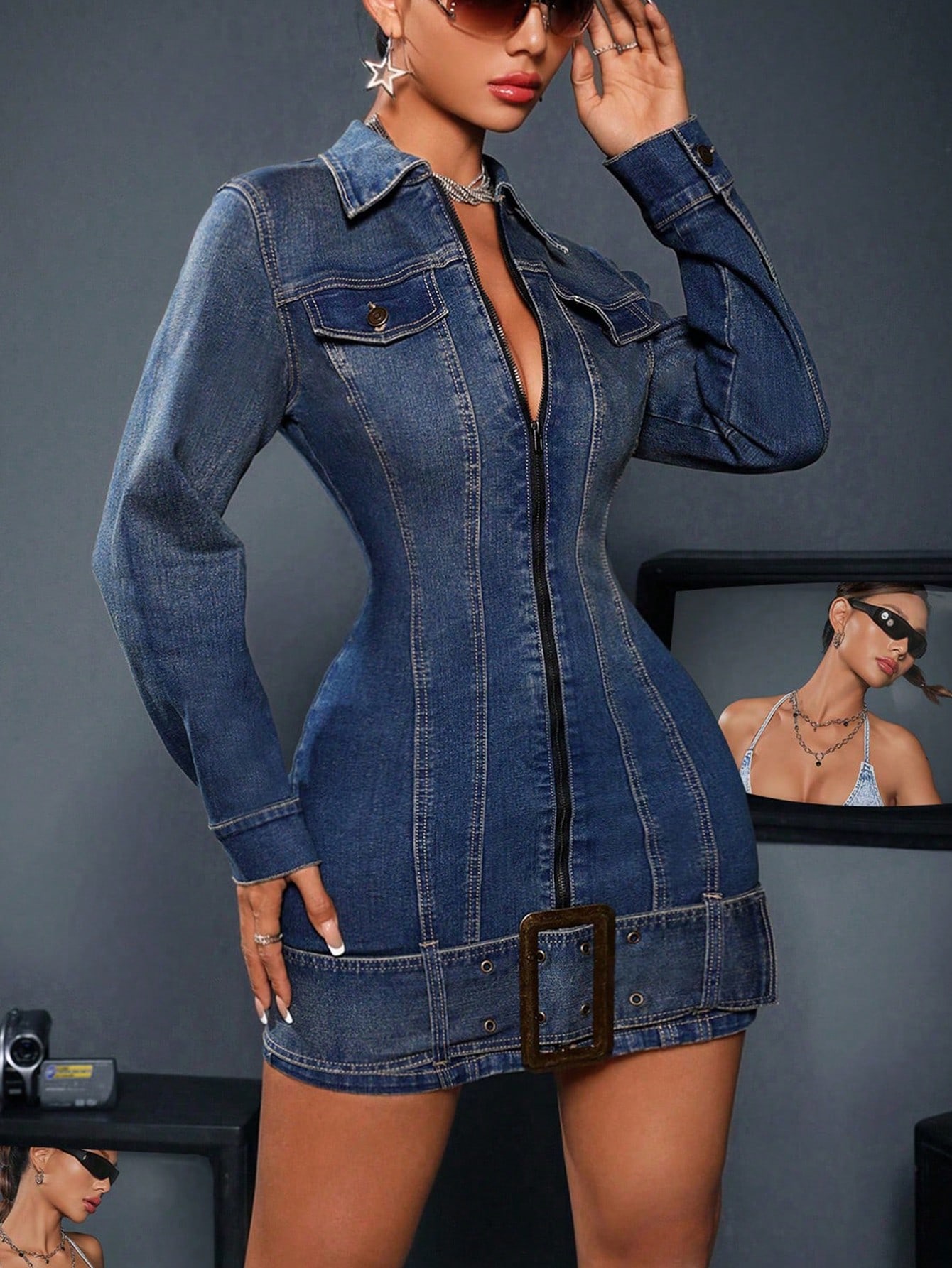 In Blue Women Denim Dresses