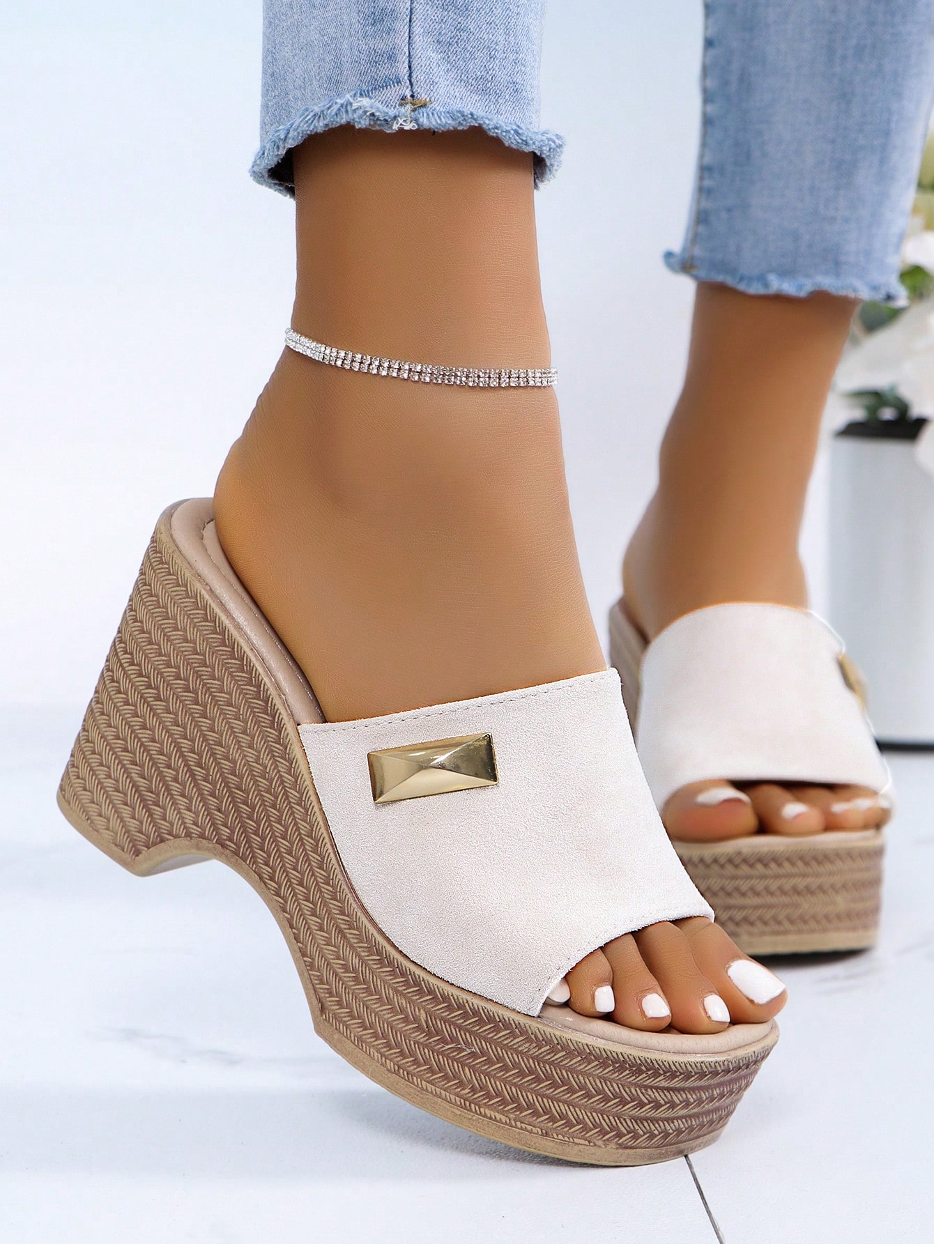 In Beige Women Platforms & Wedge Sandals