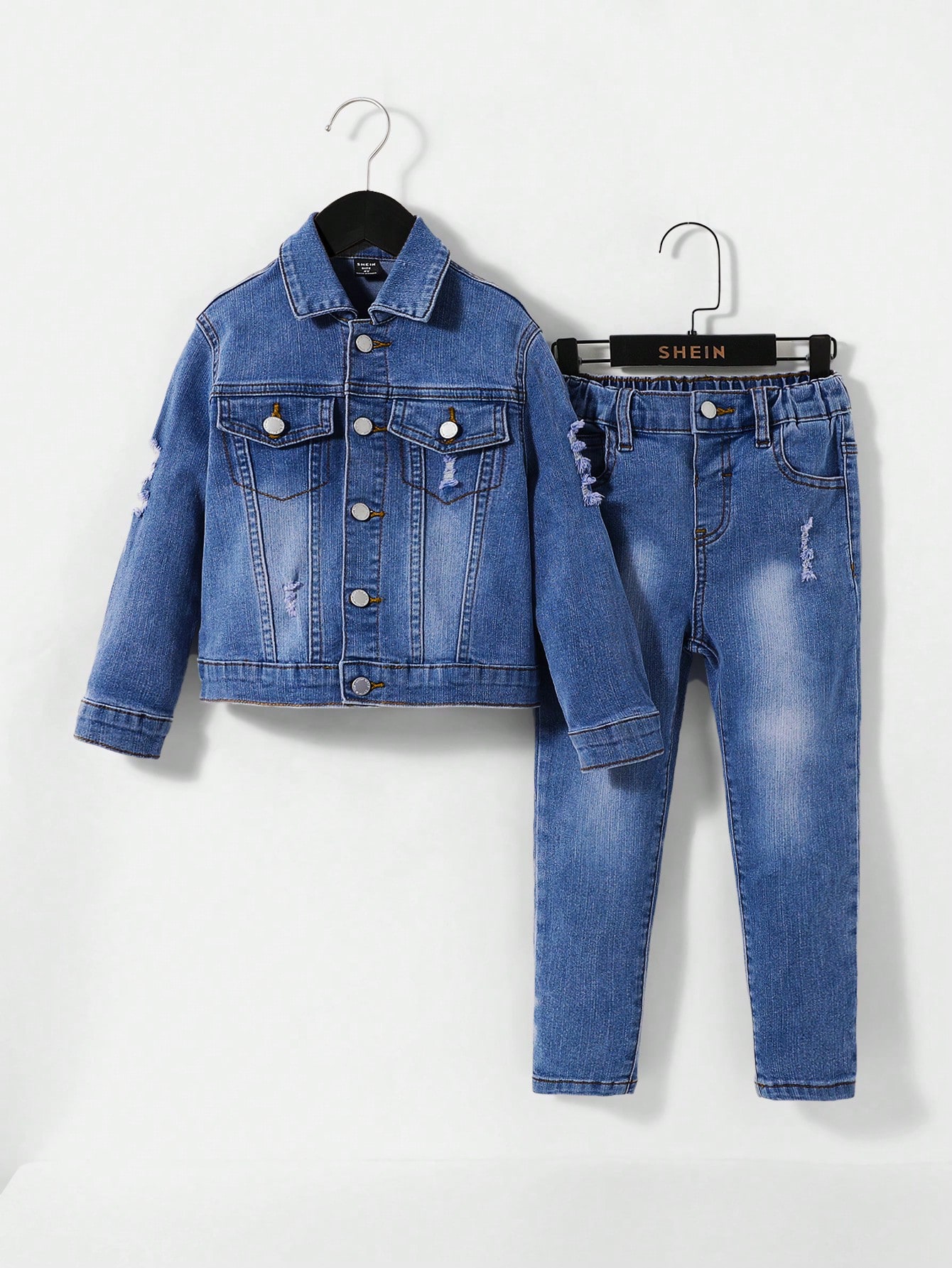 Young Boys Denim Two-piece Outfits