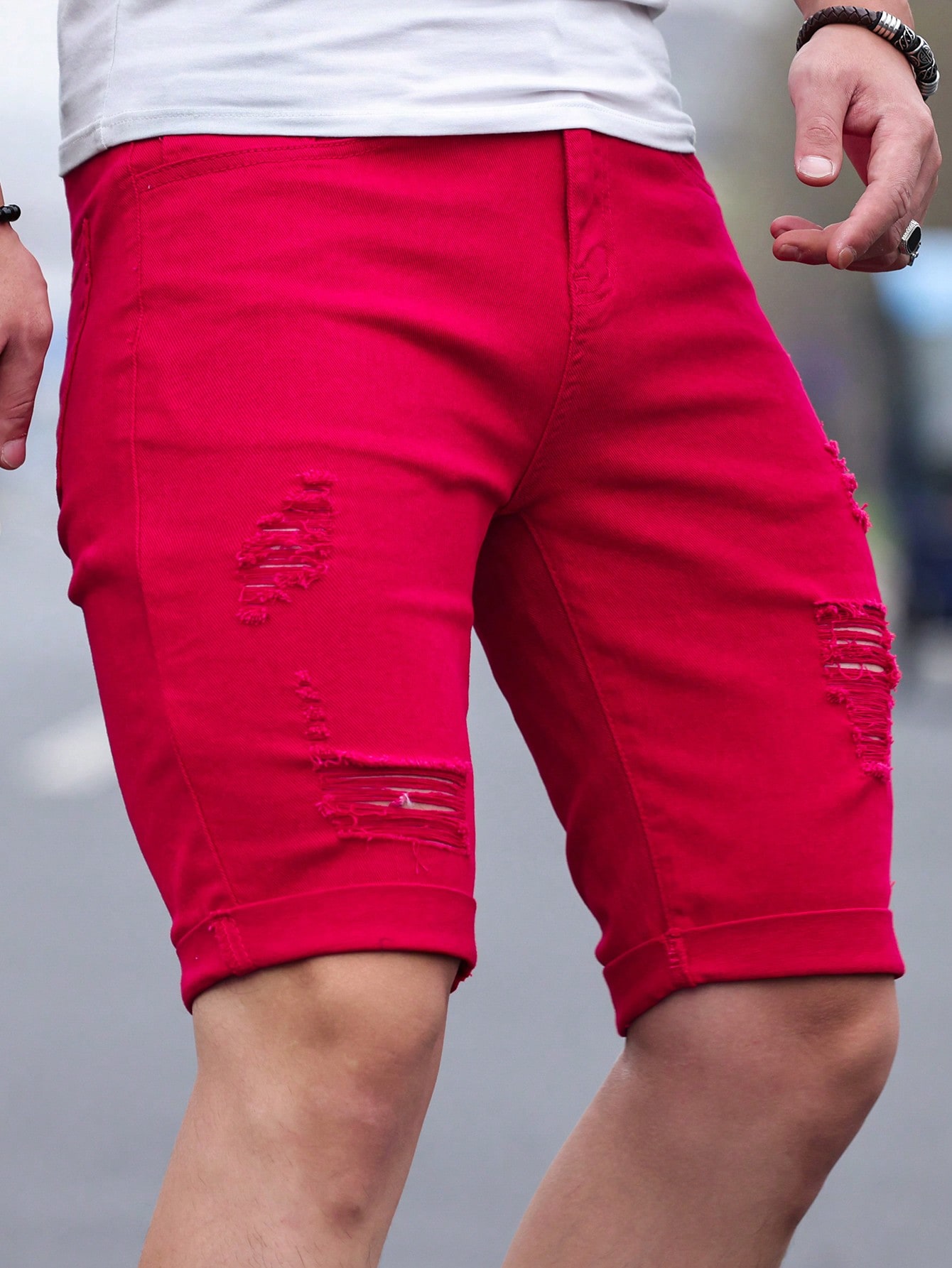 Men Plus Size Denim Shorts