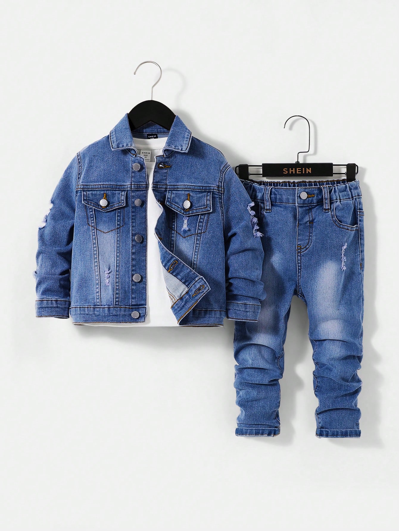 Young Boys Denim Two-piece Outfits