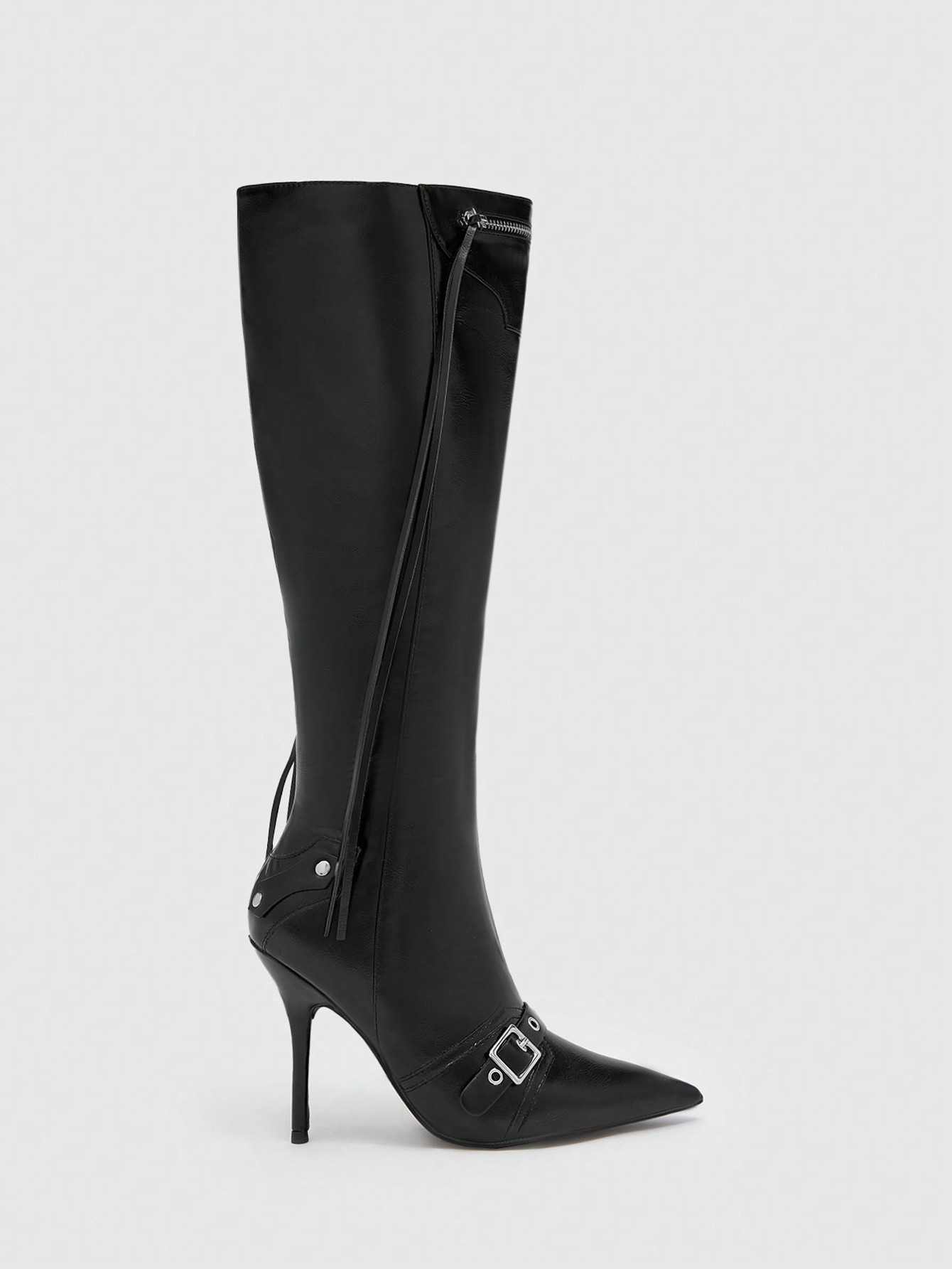 In Black Women Knee-High Boots