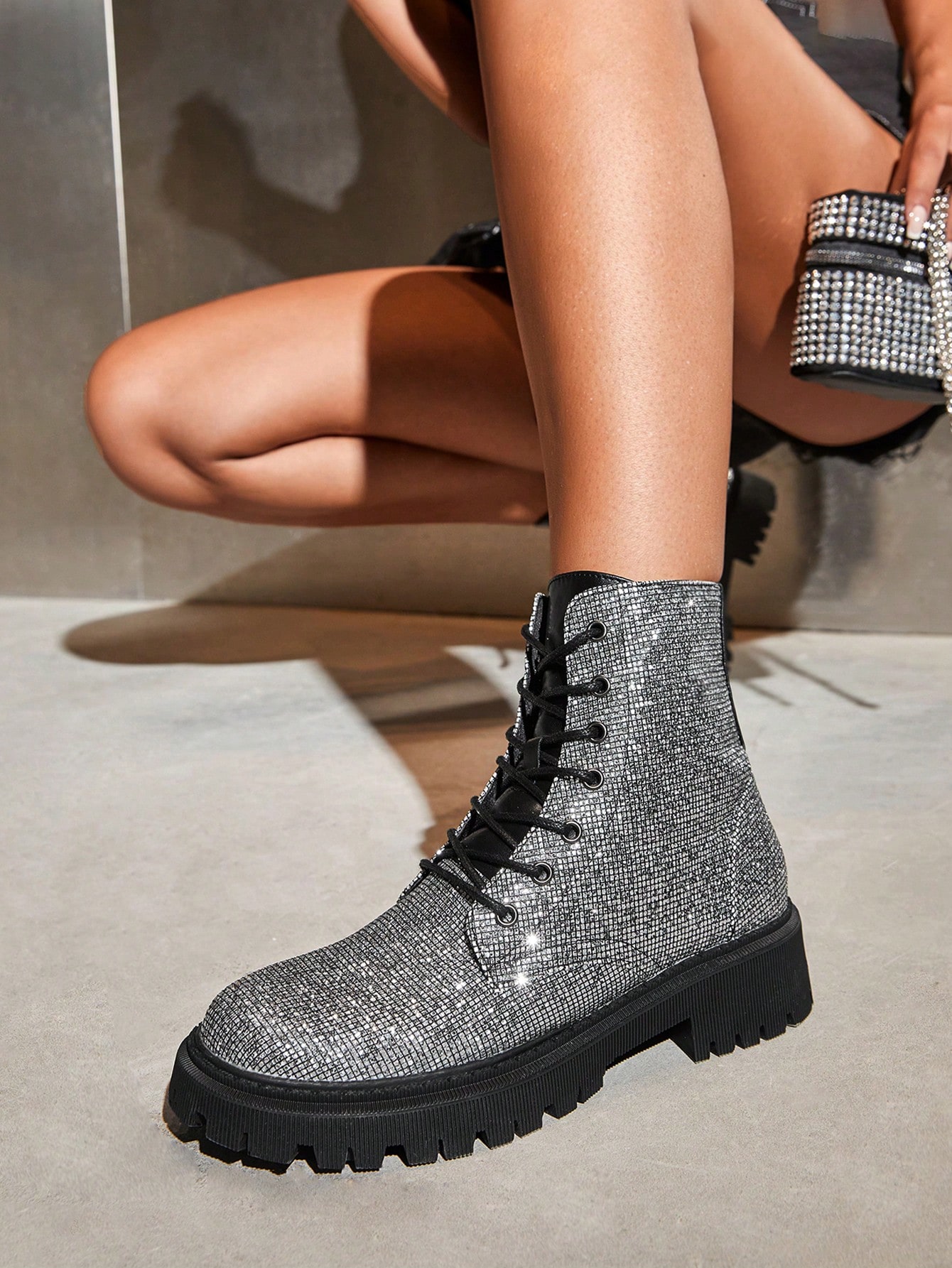 In Silver Women Fashion Boots