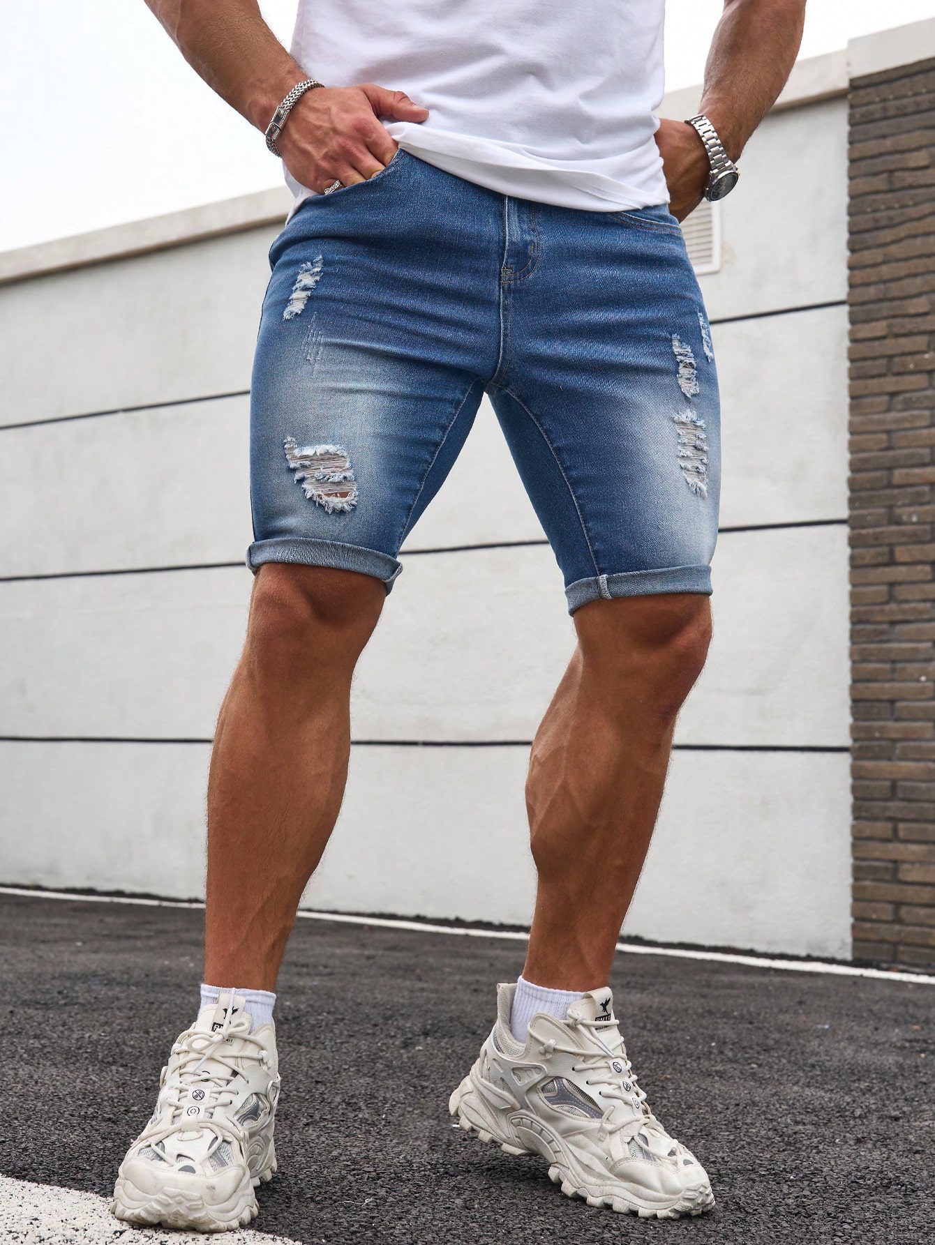 Men Plus Size Denim Shorts