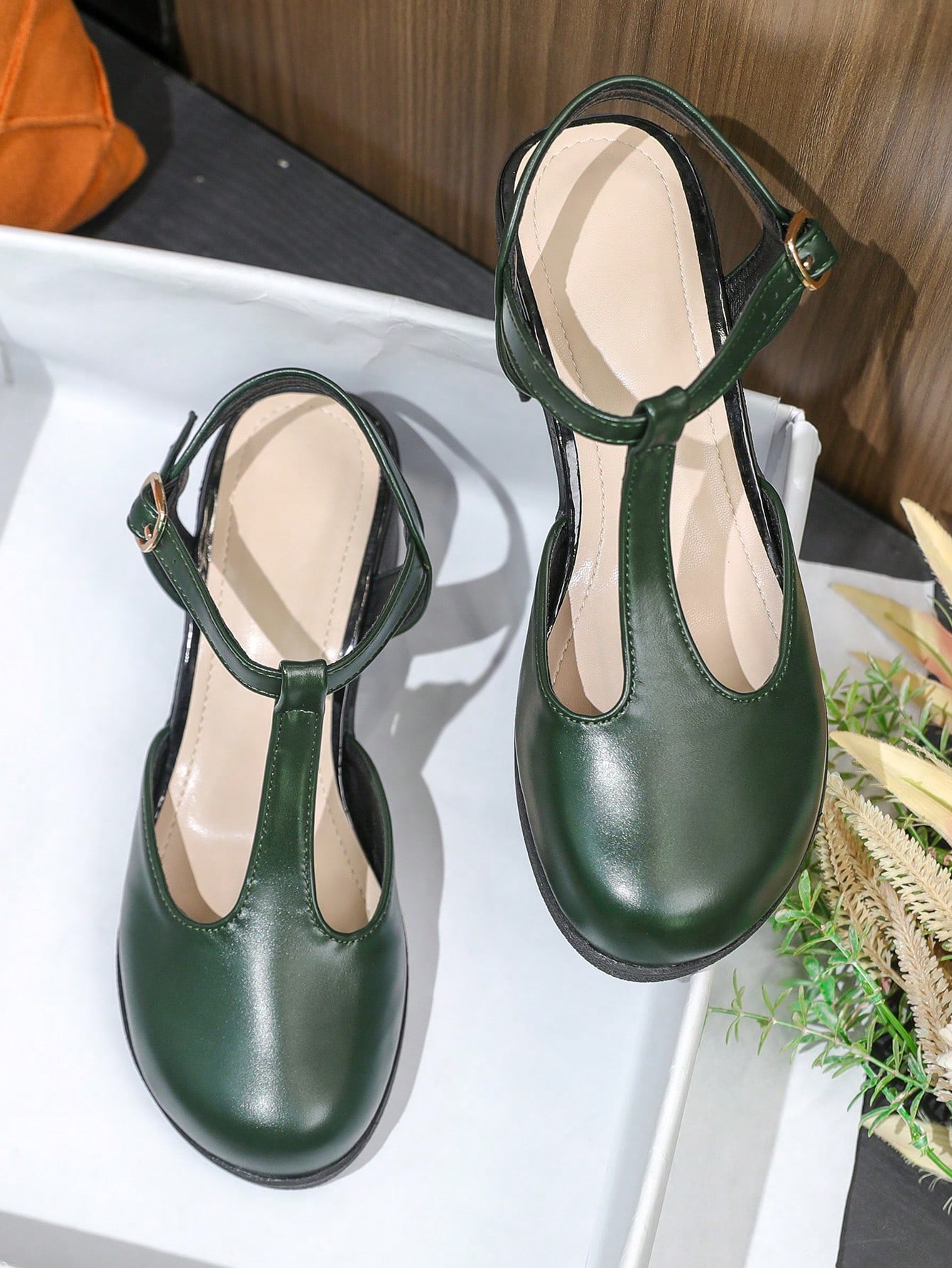 In Dark Green Women Shoes